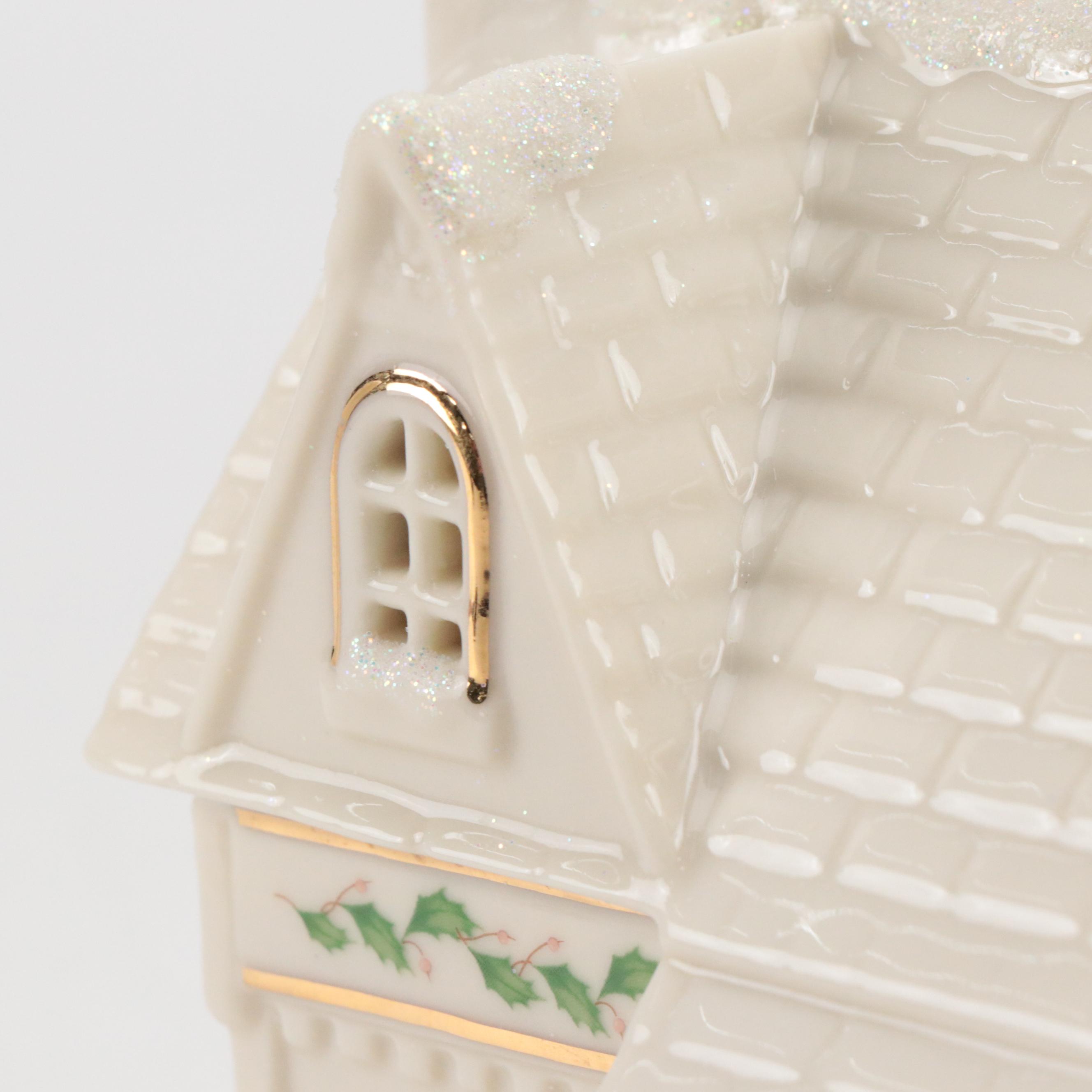 Lenox Christmas Village Porcelain Toy Shoppe, House and Church