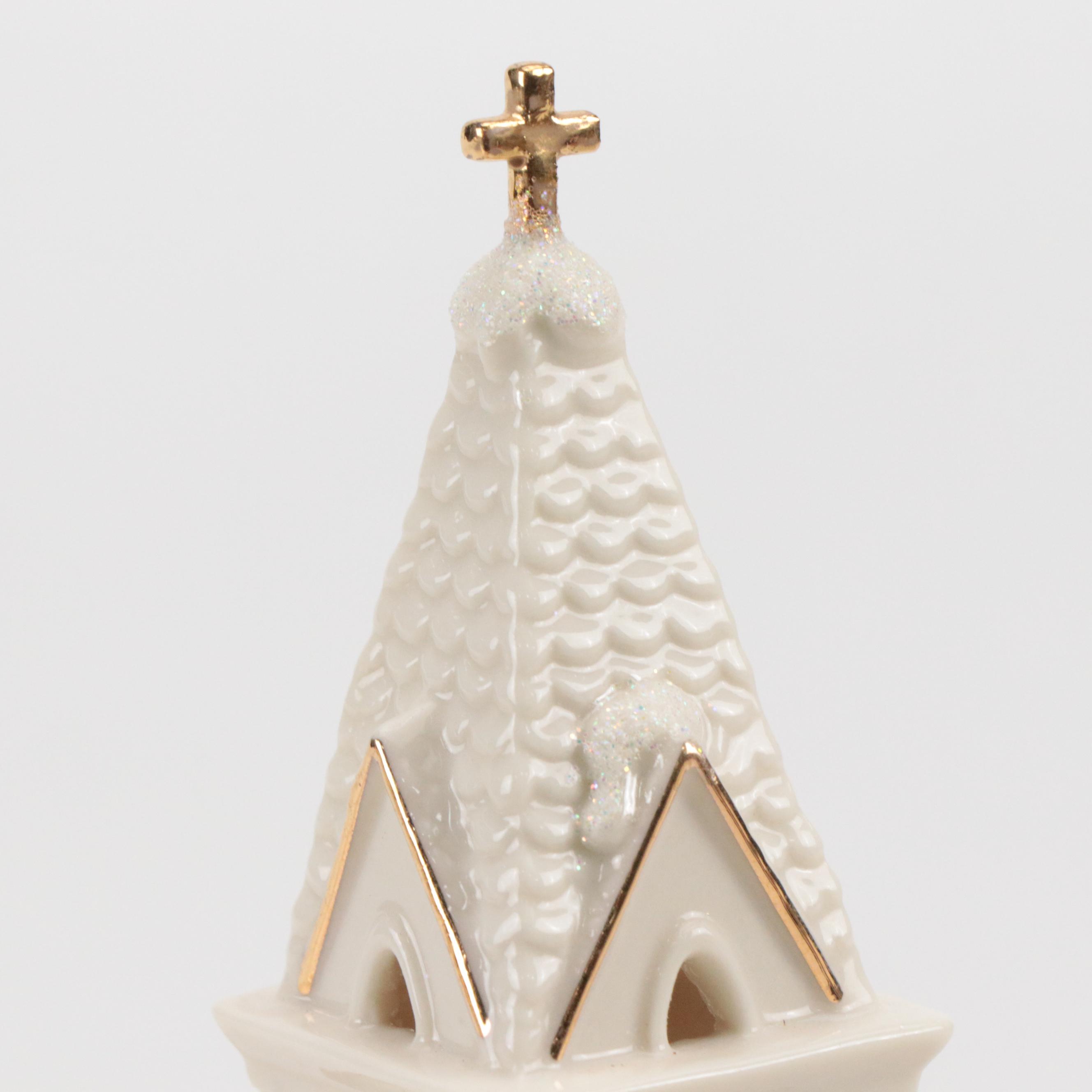 Lenox Christmas Village Porcelain Toy Shoppe, House and Church