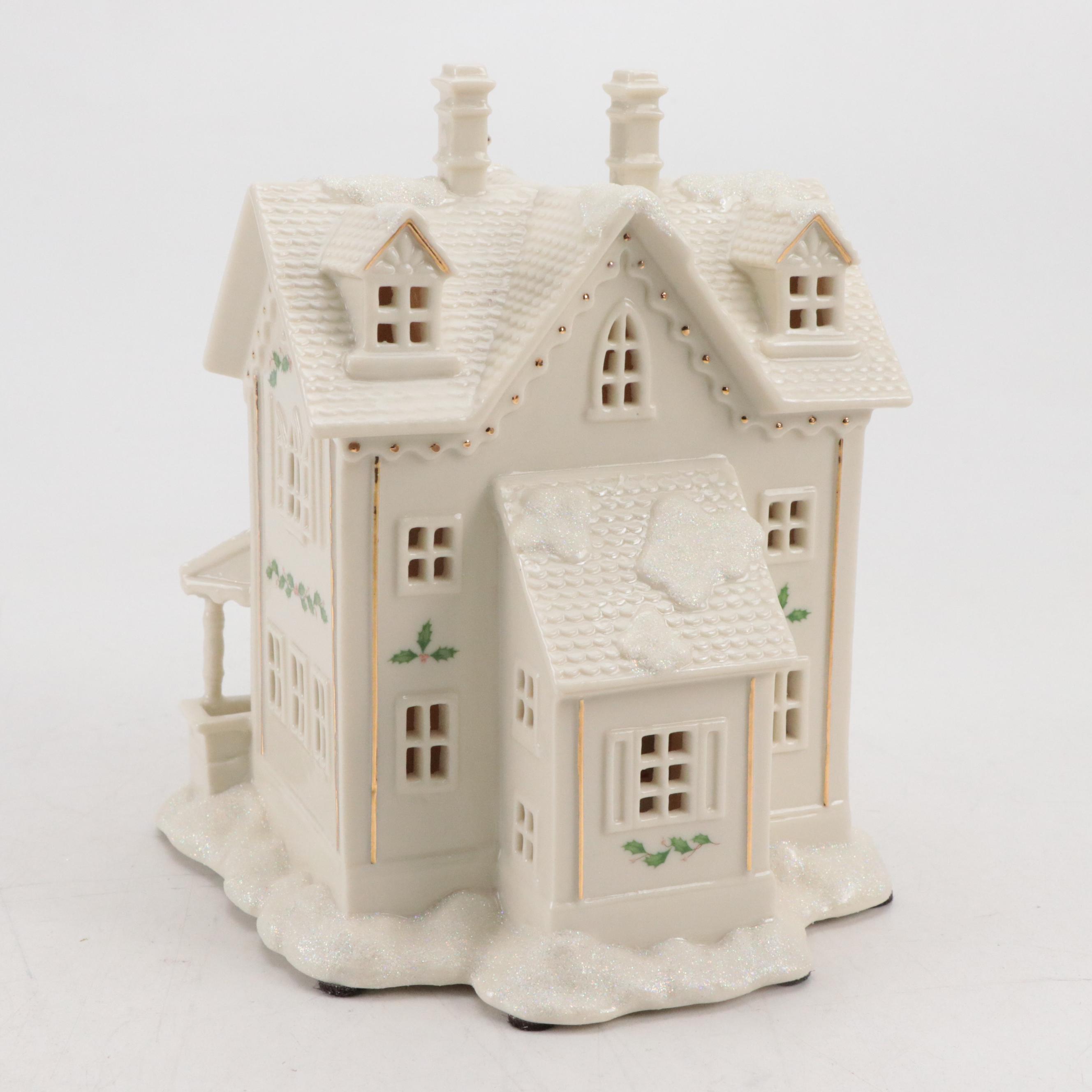 Lenox Christmas Village Porcelain Toy Shoppe, House and Church