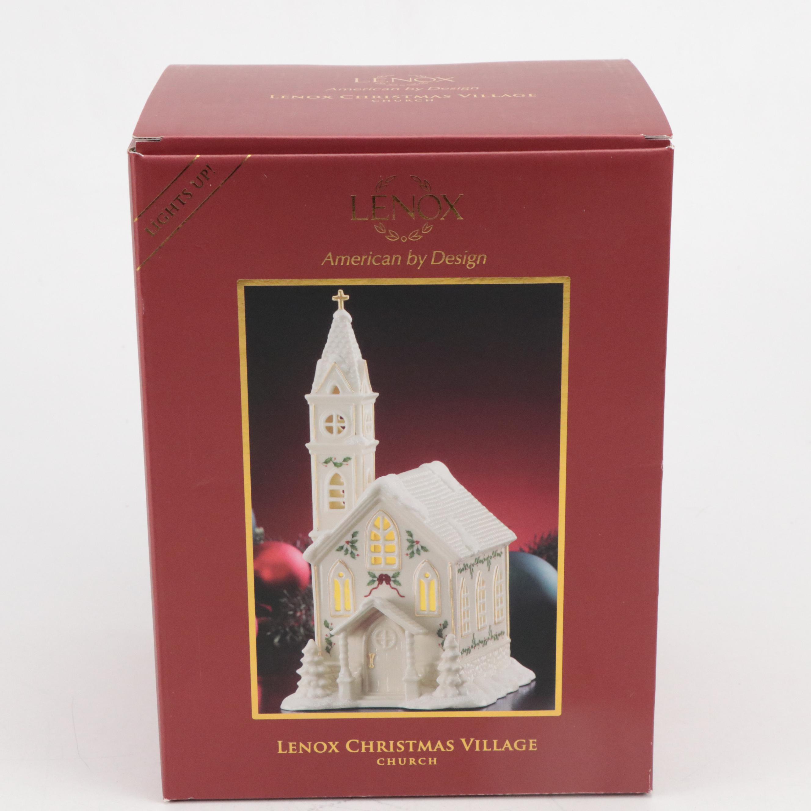 Lenox Christmas Village Porcelain Toy Shoppe, House and Church