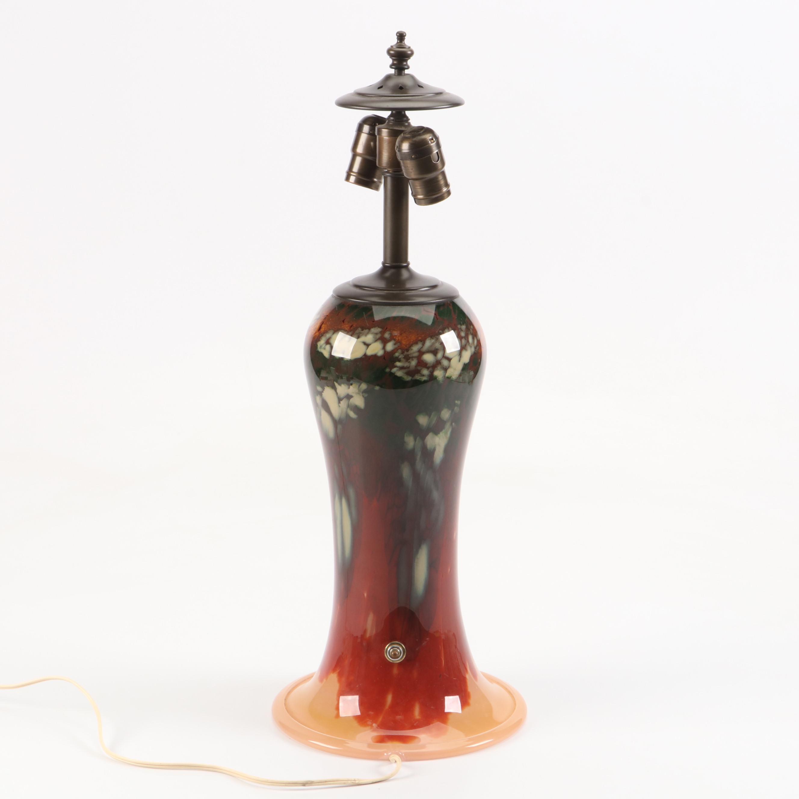 Davis Glass Blown Art Glass Table Lamp, 2005