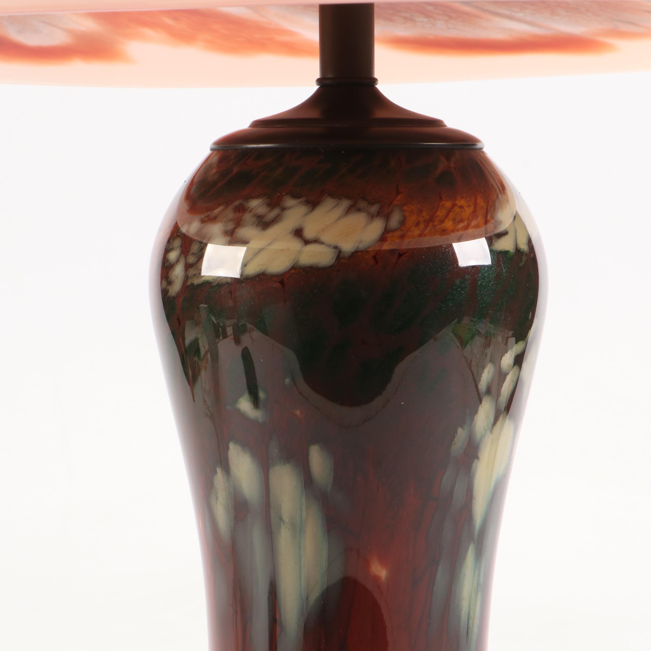 Davis Glass Blown Art Glass Table Lamp, 2005