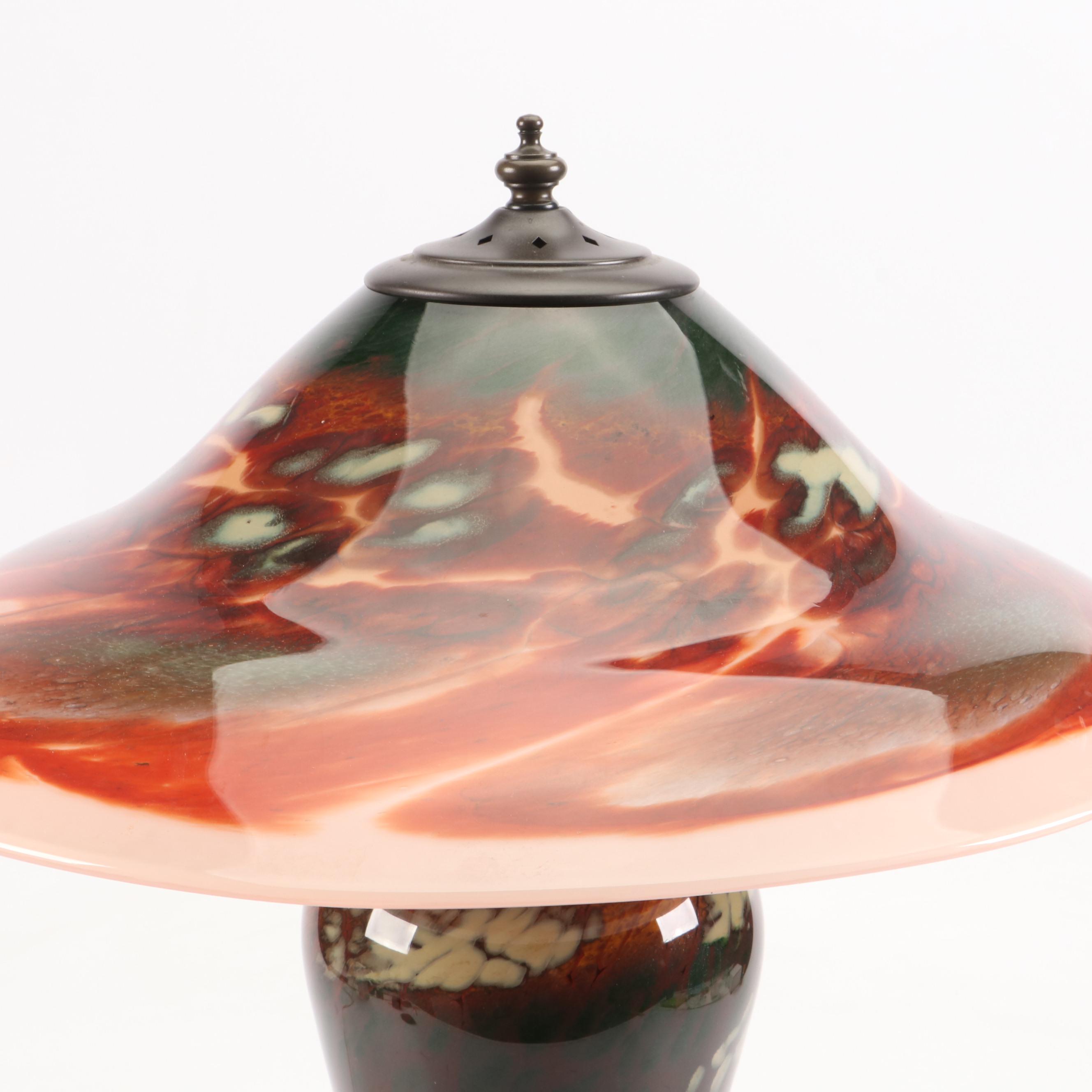 Davis Glass Blown Art Glass Table Lamp, 2005