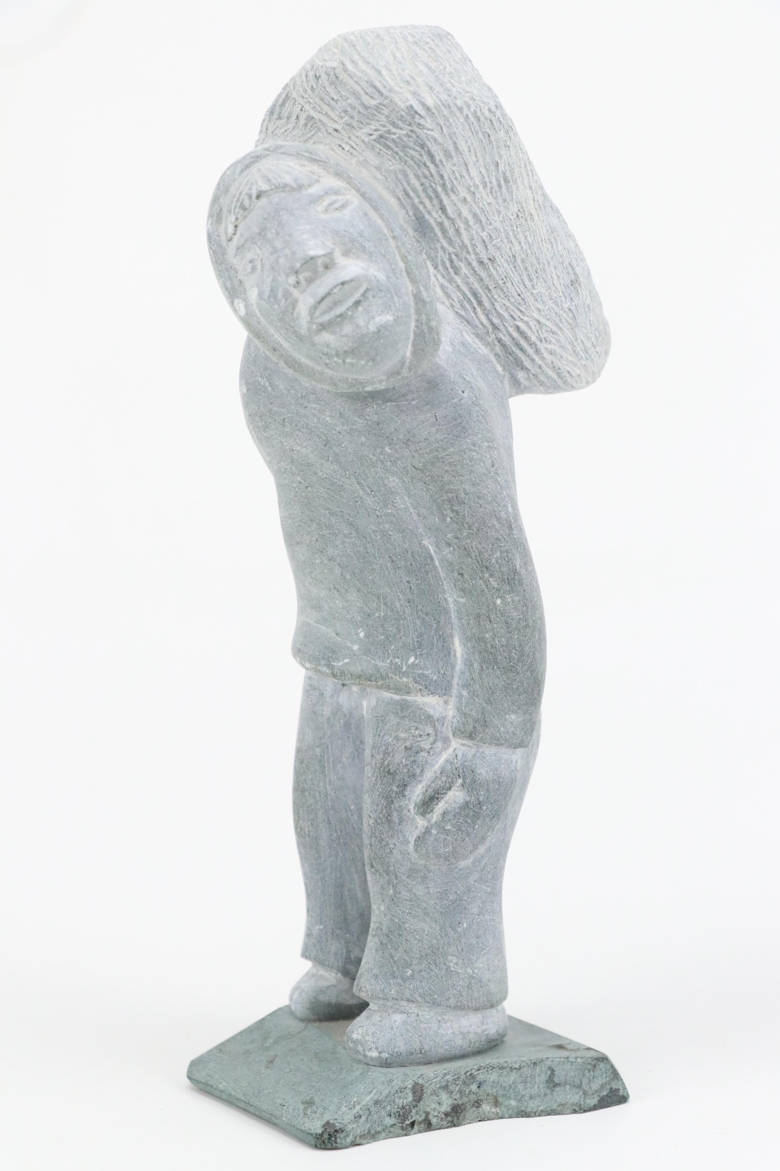 Greenland Hand-Carved Soapstone Hunter Figurines Attributed to Thor Klemmemsen