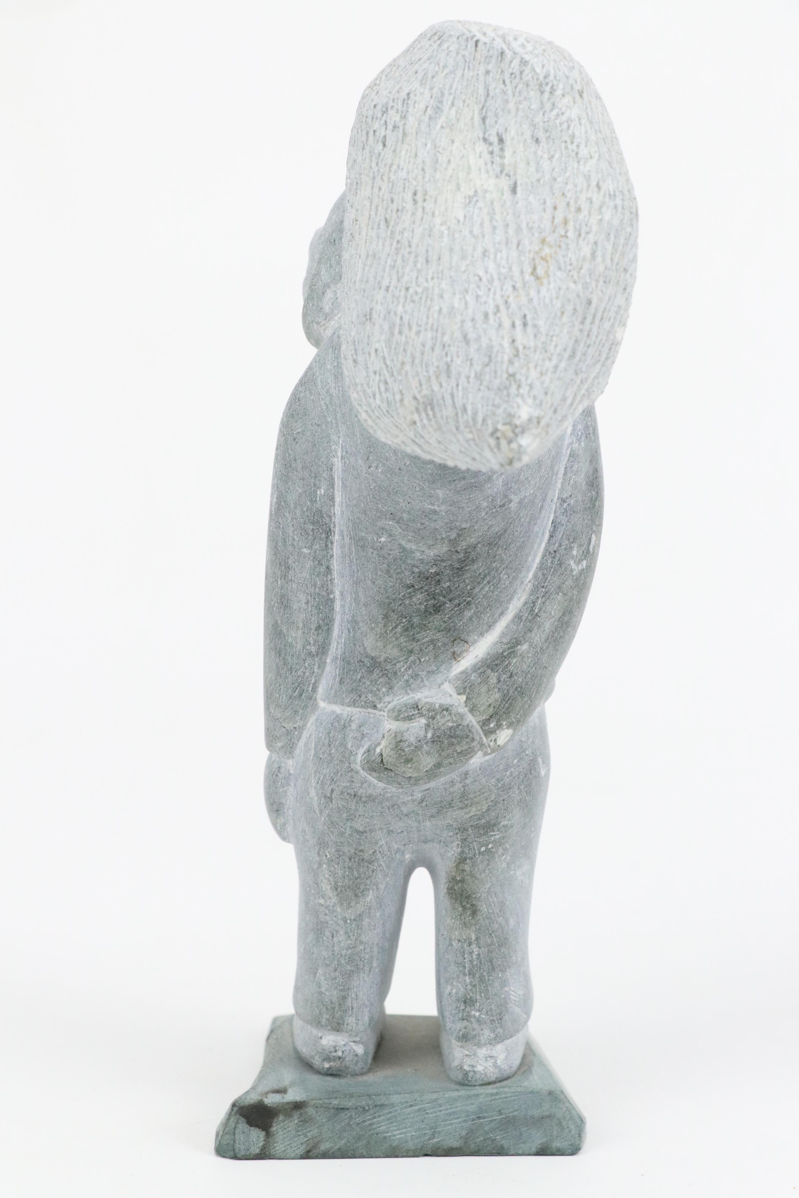 Greenland Hand-Carved Soapstone Hunter Figurines Attributed to Thor Klemmemsen