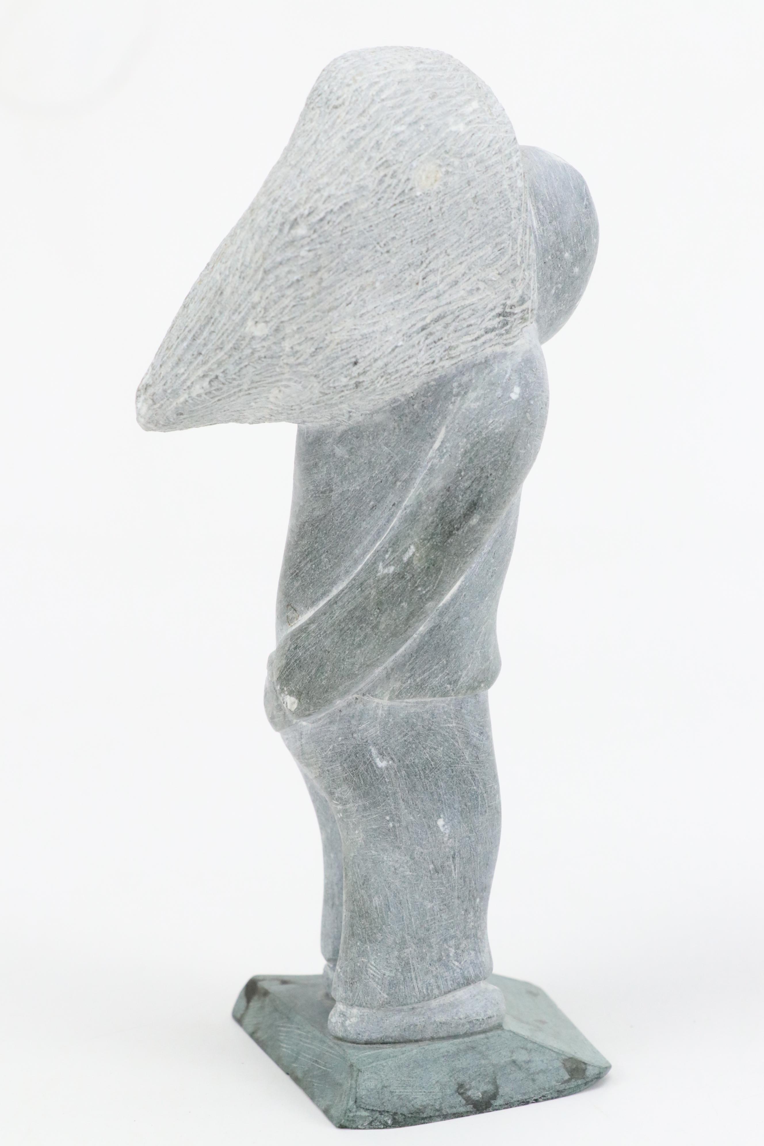 Greenland Hand-Carved Soapstone Hunter Figurines Attributed to Thor Klemmemsen