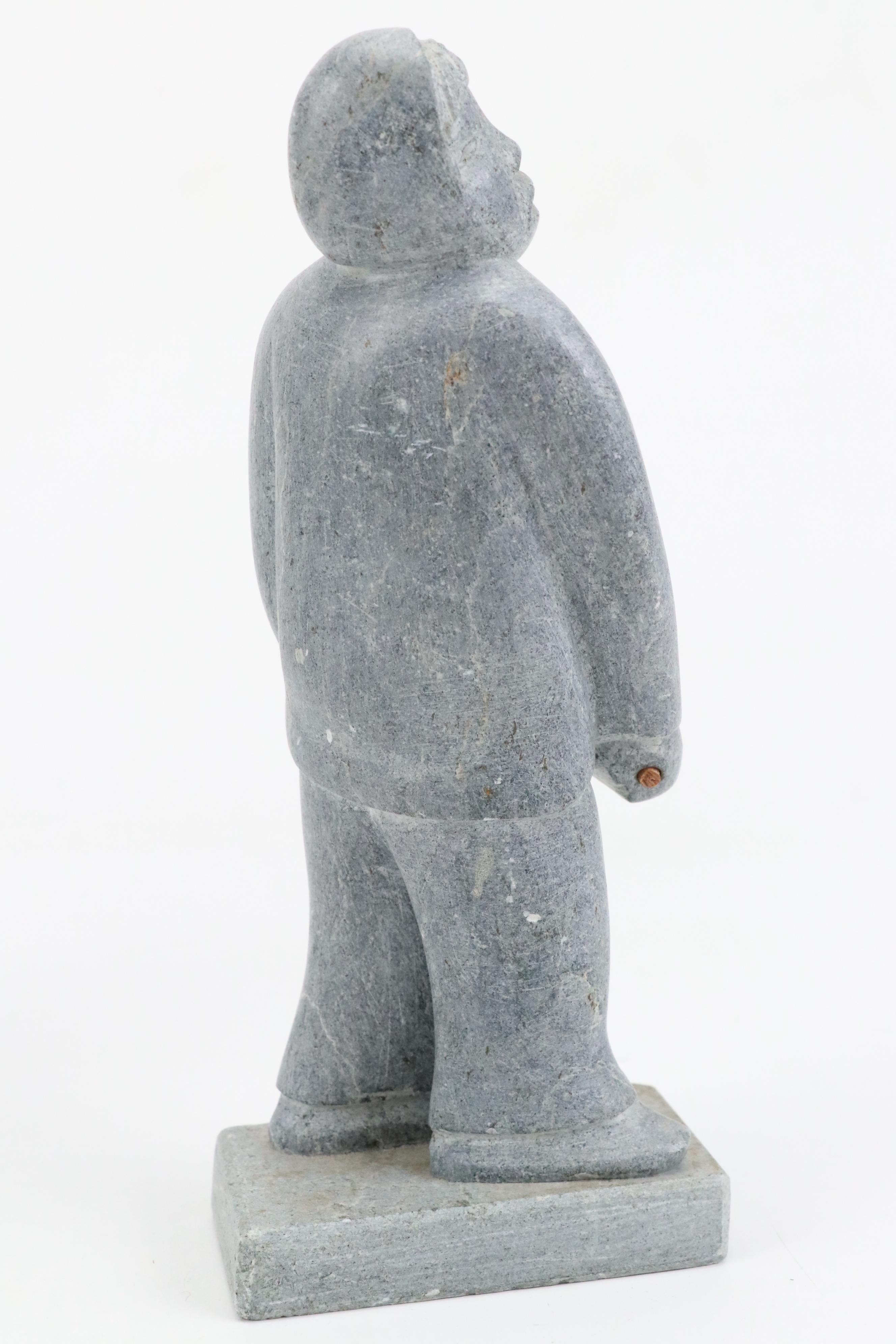 Greenland Hand-Carved Soapstone Hunter Figurines Attributed to Thor Klemmemsen