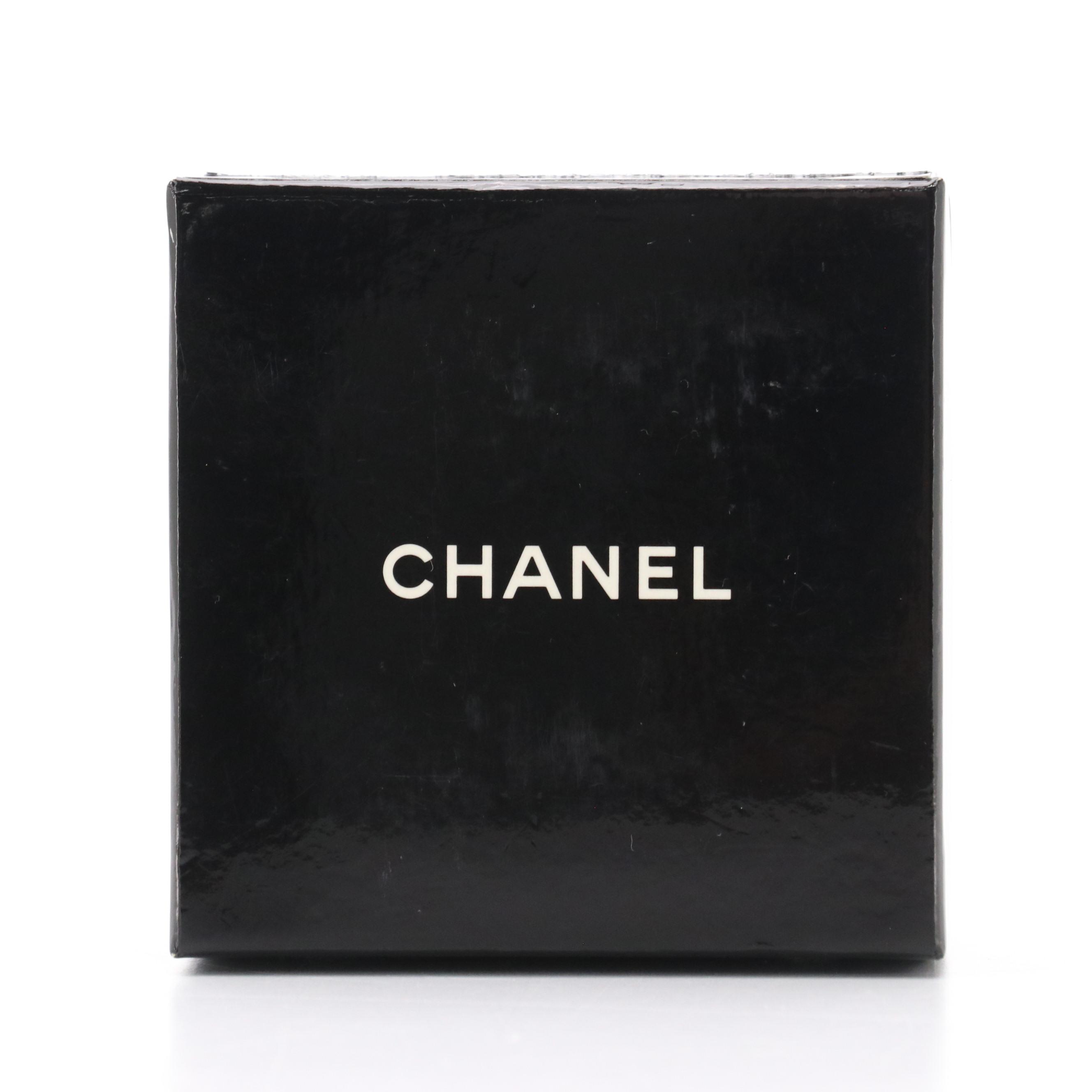 Chanel CC Gold Tone Metal Clip-On Earrings with Box, circa 1980