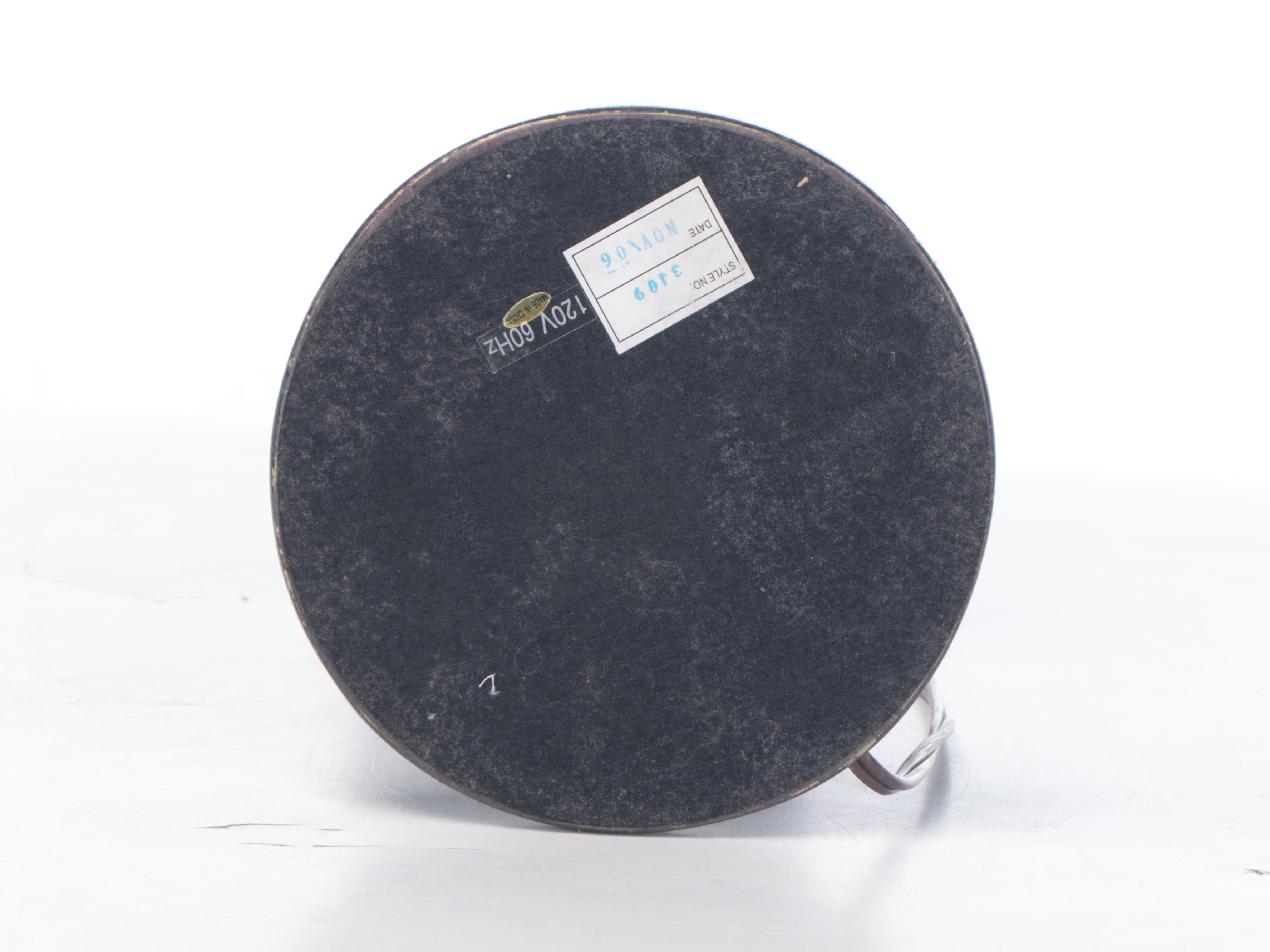 Iridescent Verdigris Finish Resin Table Lamp with Slag Glass Shade, 2006