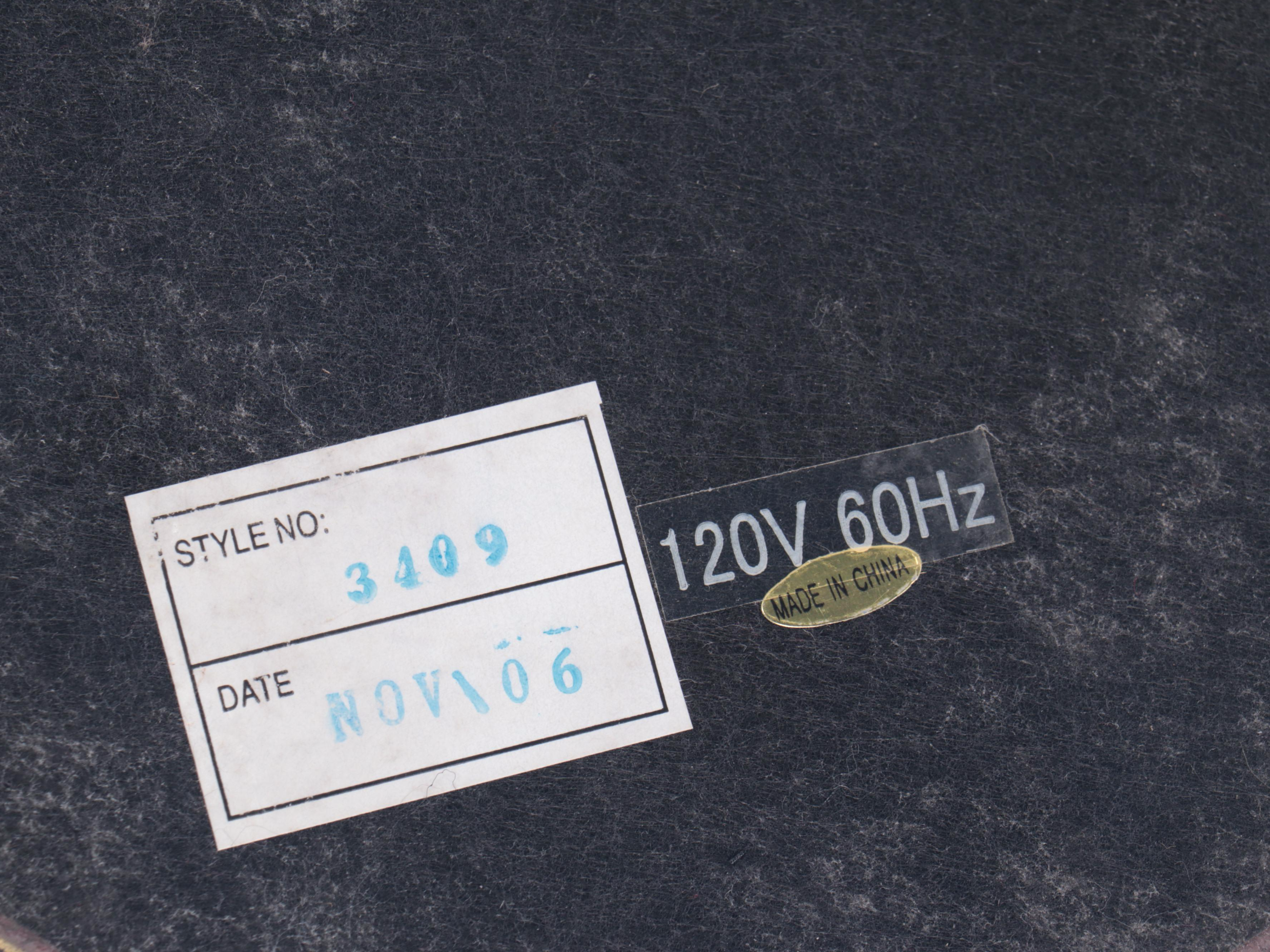 Iridescent Verdigris Finish Resin Table Lamp with Slag Glass Shade, 2006