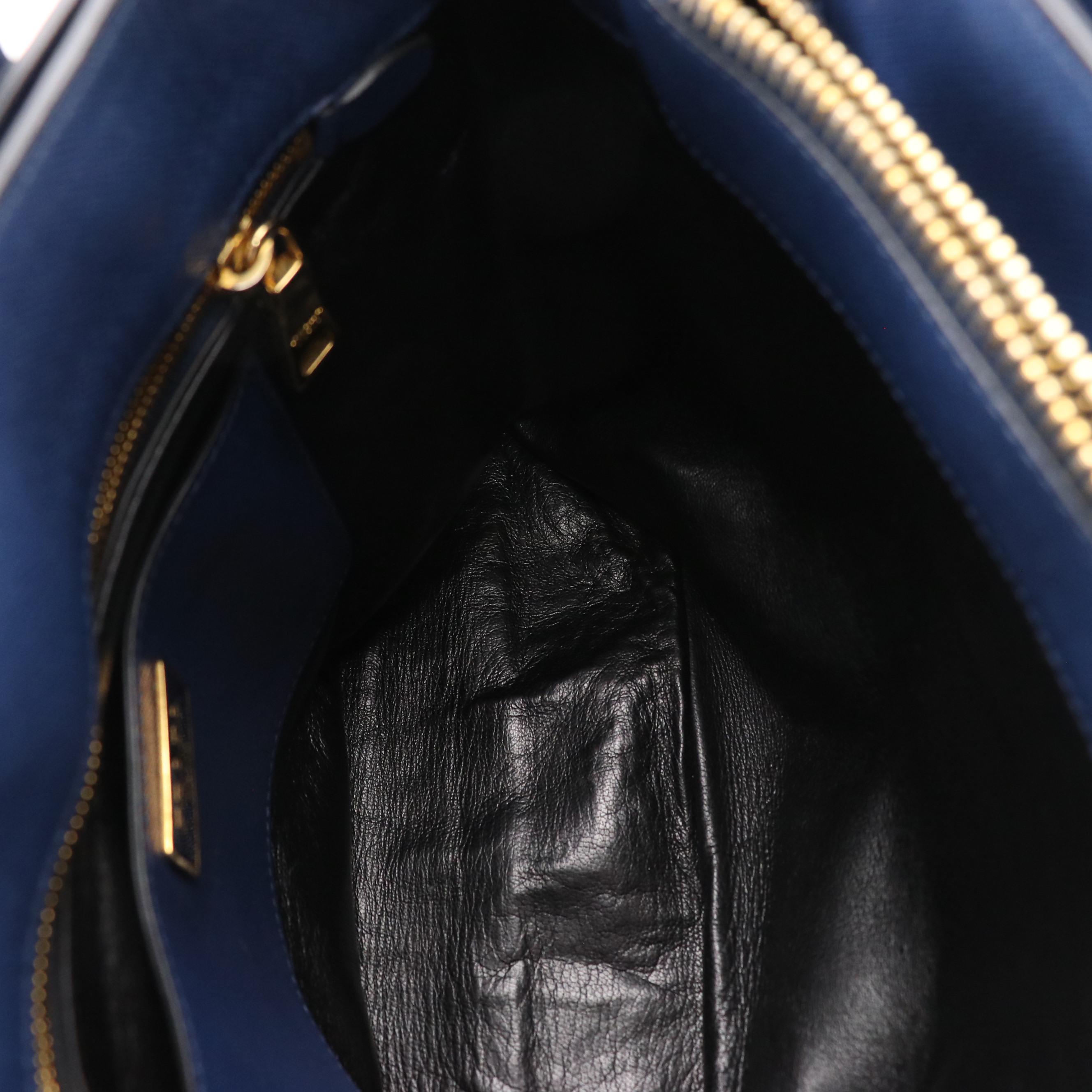 Prada Two-Way Tote in Soft Saffino Bluette Leather