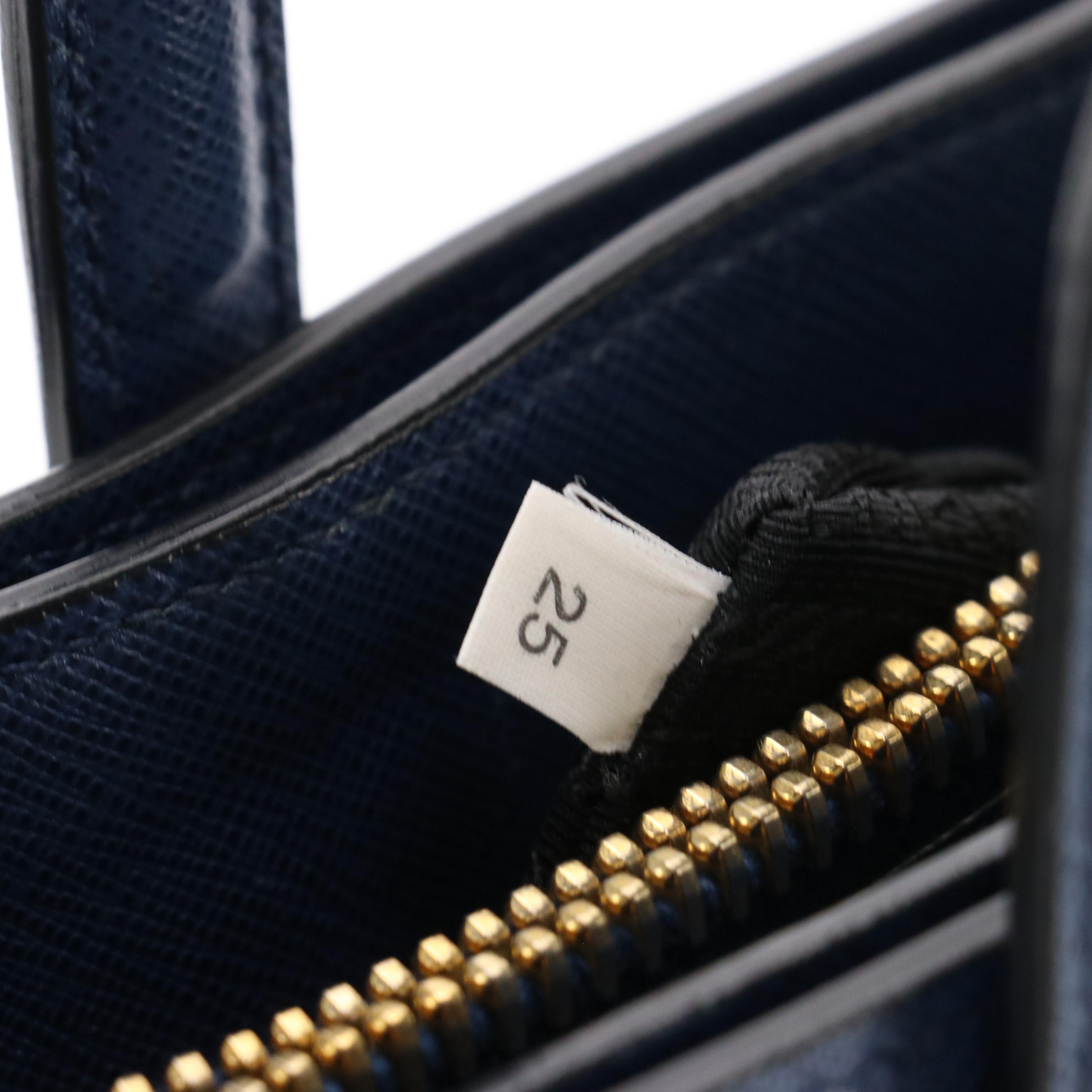 Prada Two-Way Tote in Soft Saffino Bluette Leather