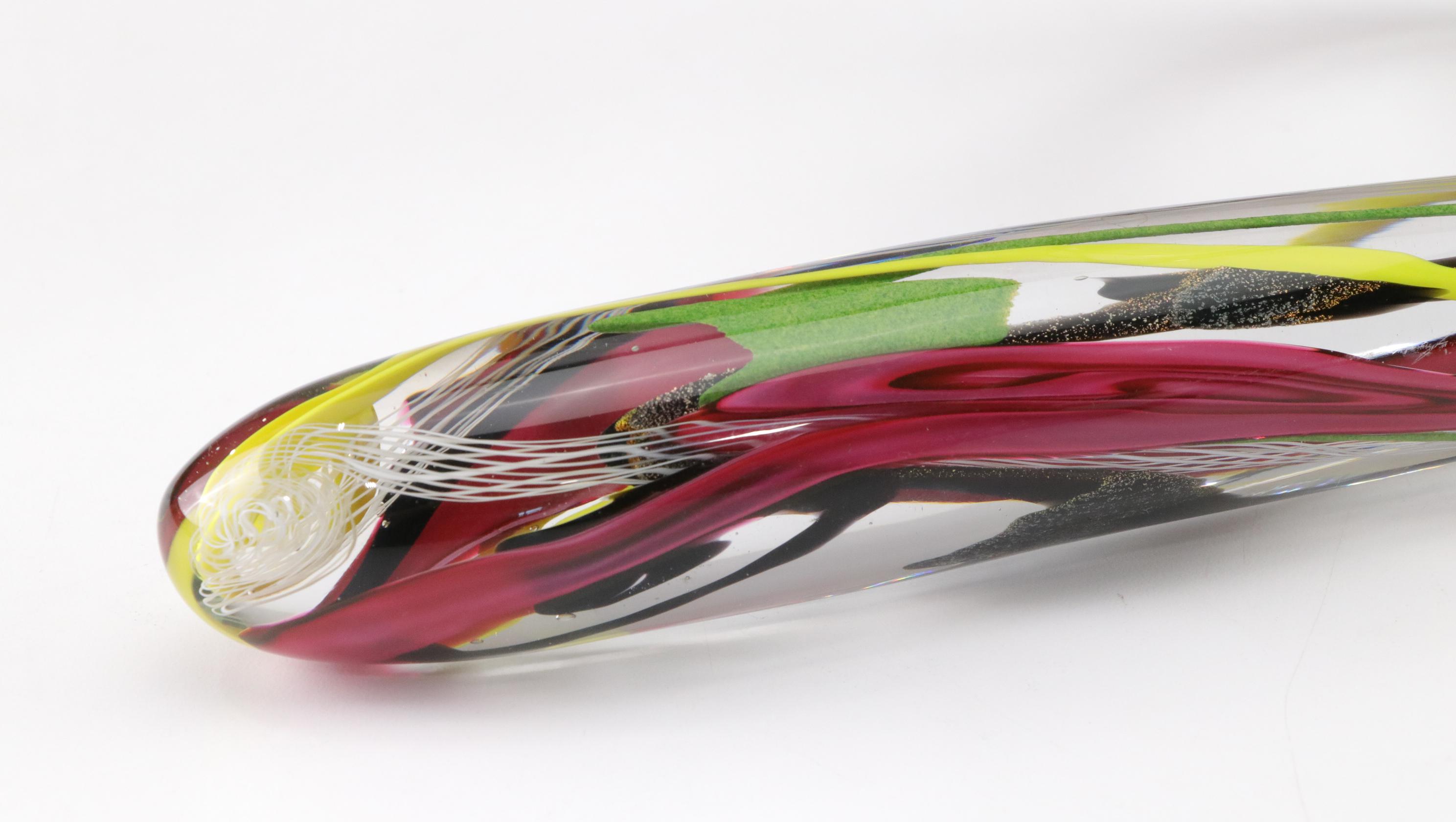 M. Chapman Free Form Studio Art Glass Sculpture