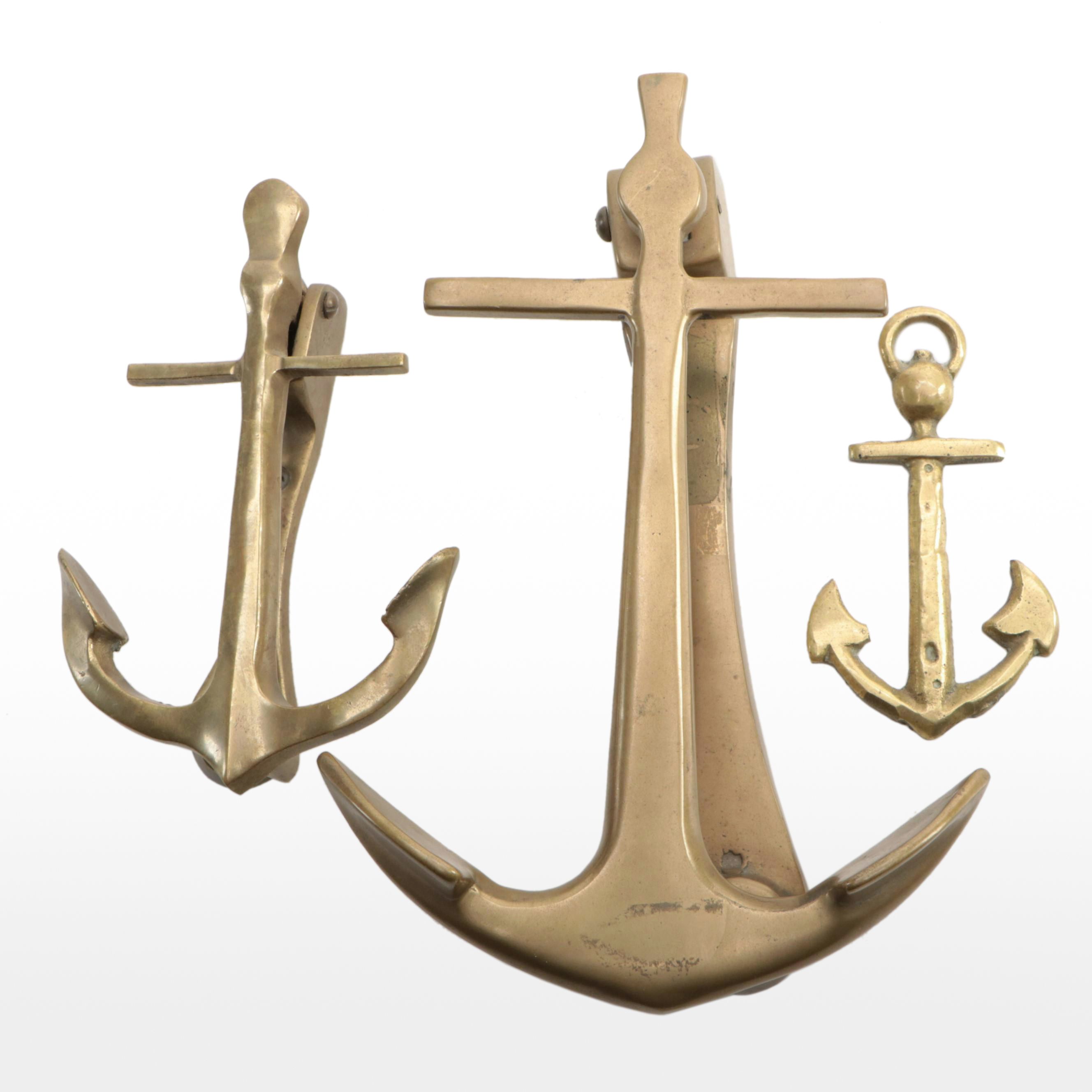 Brass Anchor Door Knockers and Wall Hanging