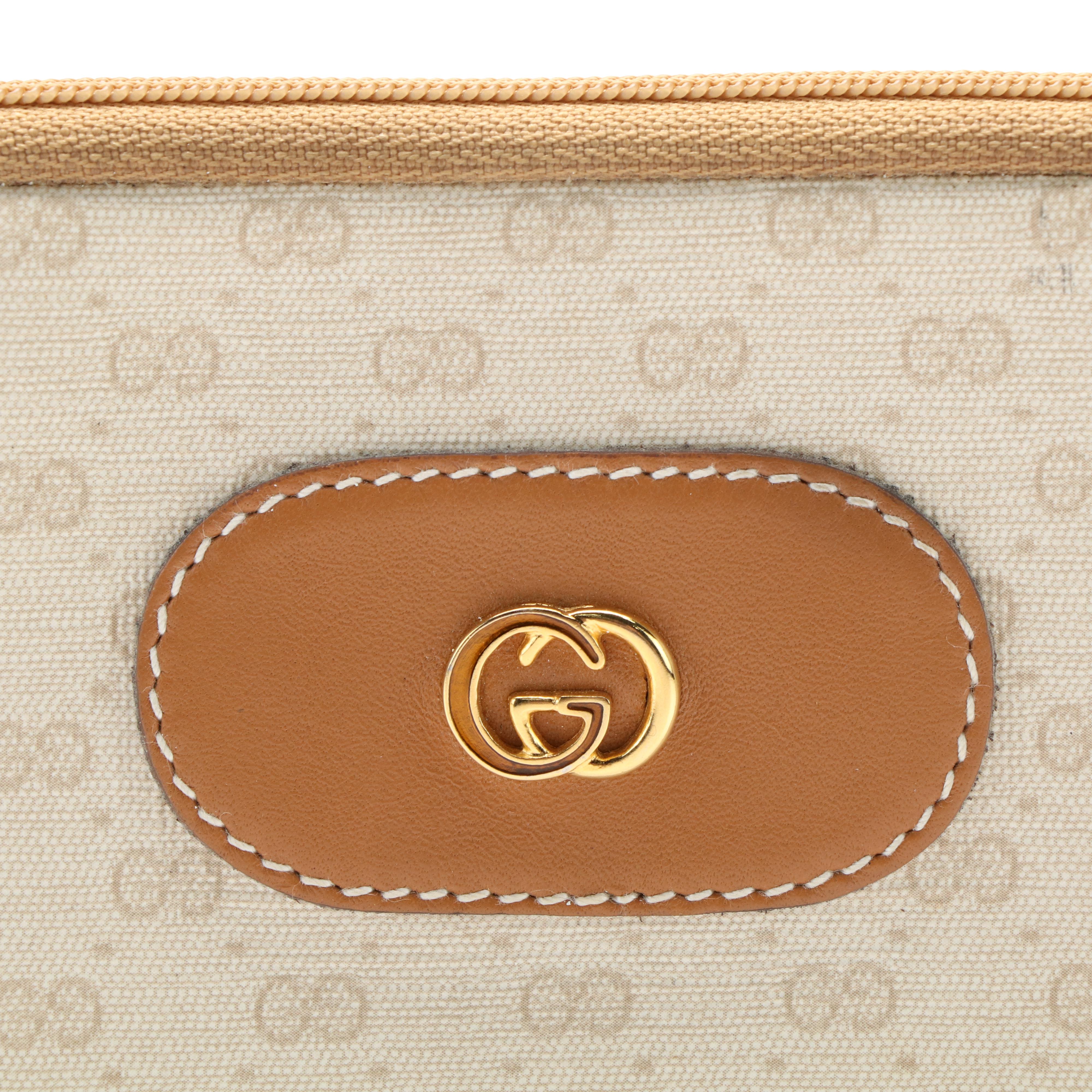 Gucci GG Microguccissima Coated Canvas and Leather Zip Pouch