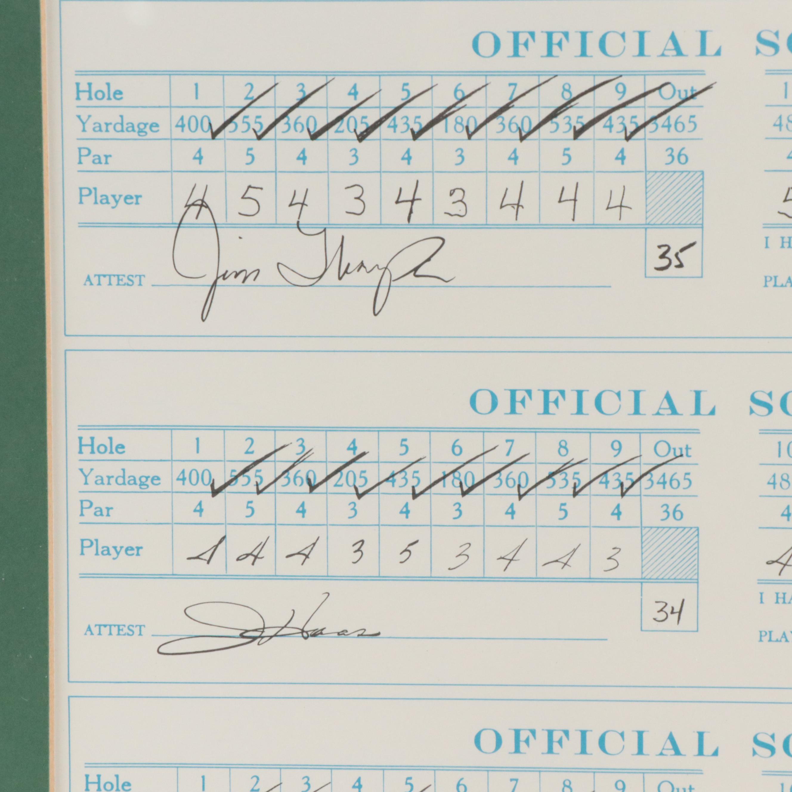 Jack Nicklaus Signed 1986 Masters Tournament Scorecard
