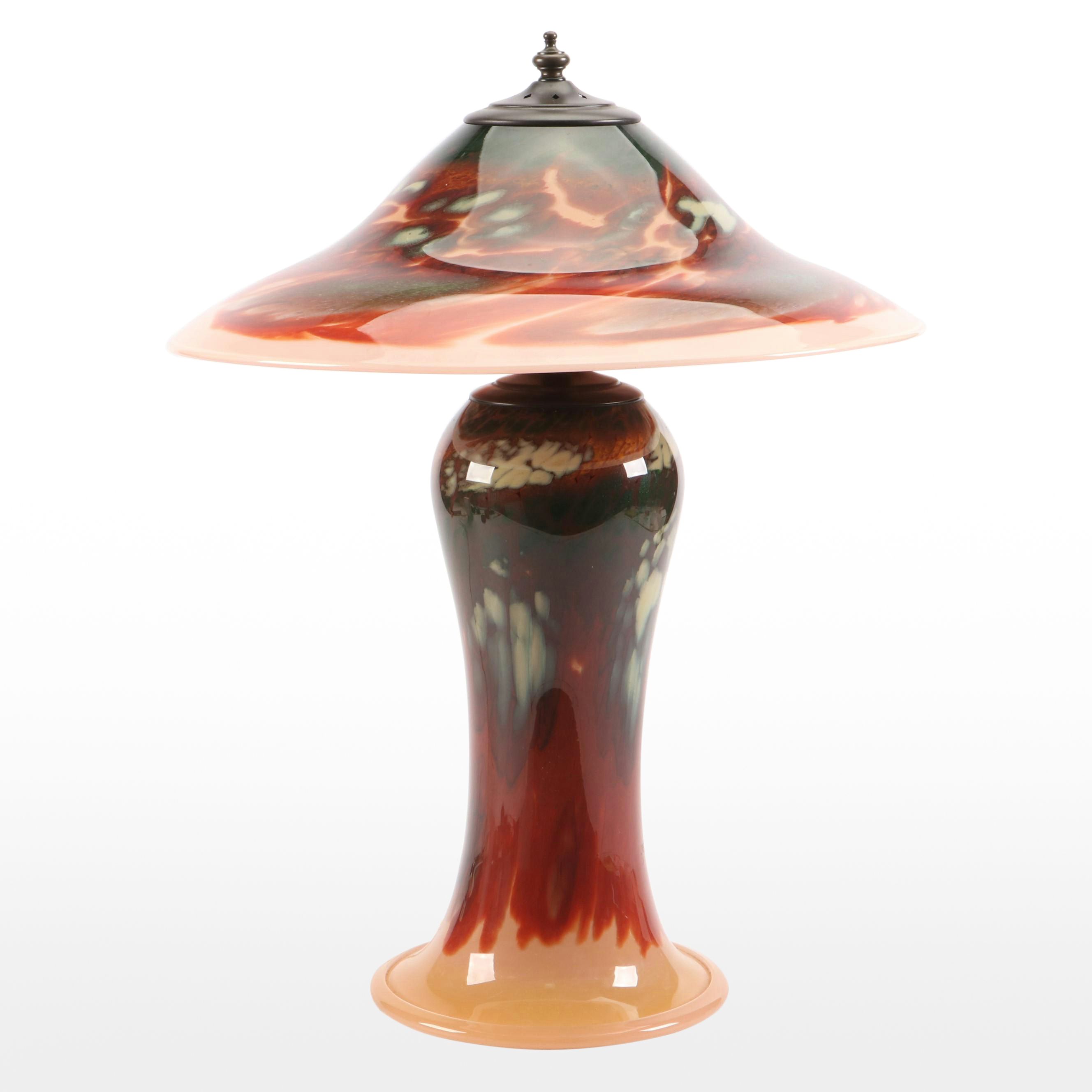 Davis Glass Blown Art Glass Table Lamp, 2005