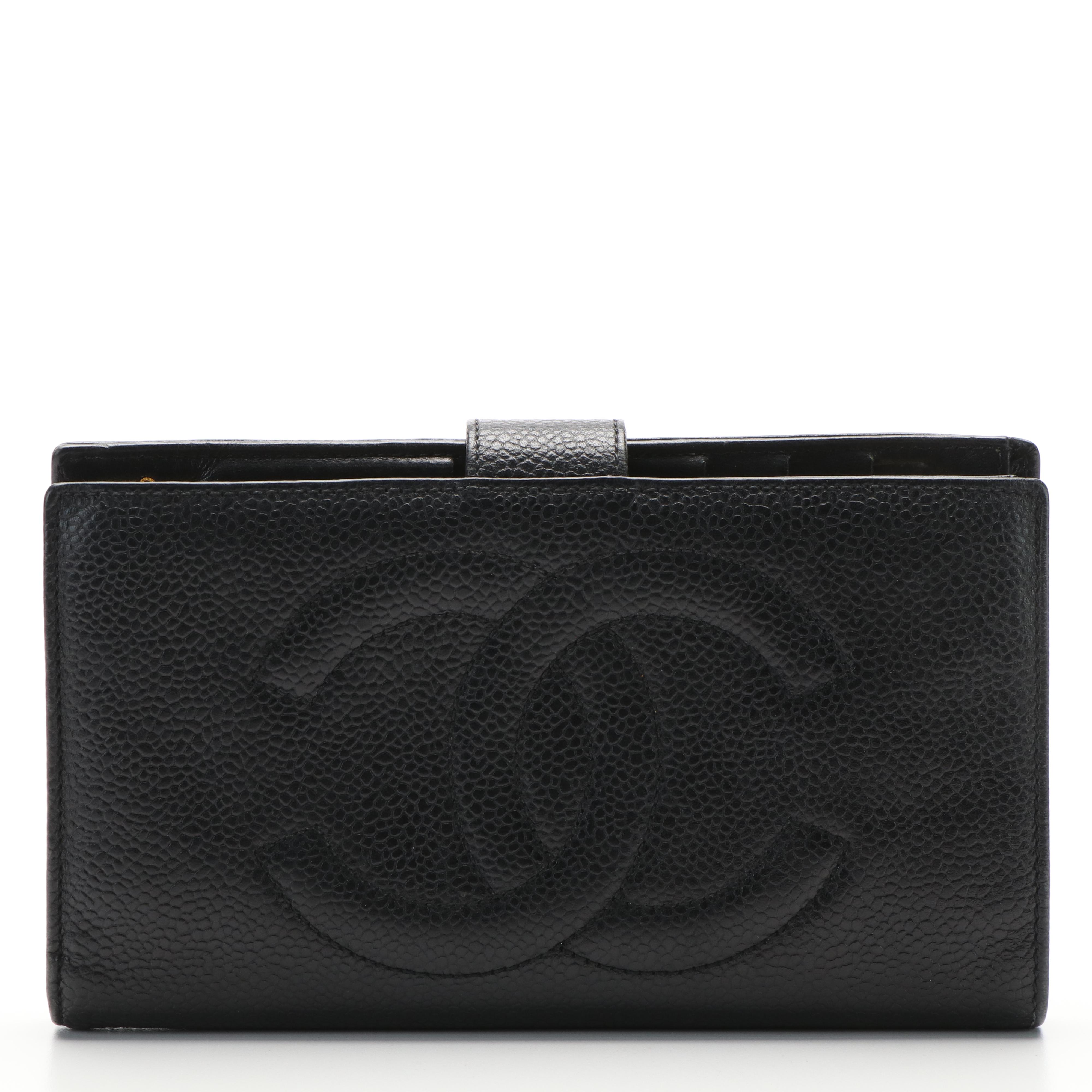 Chanel CC Black Caviar Leather Wallet
