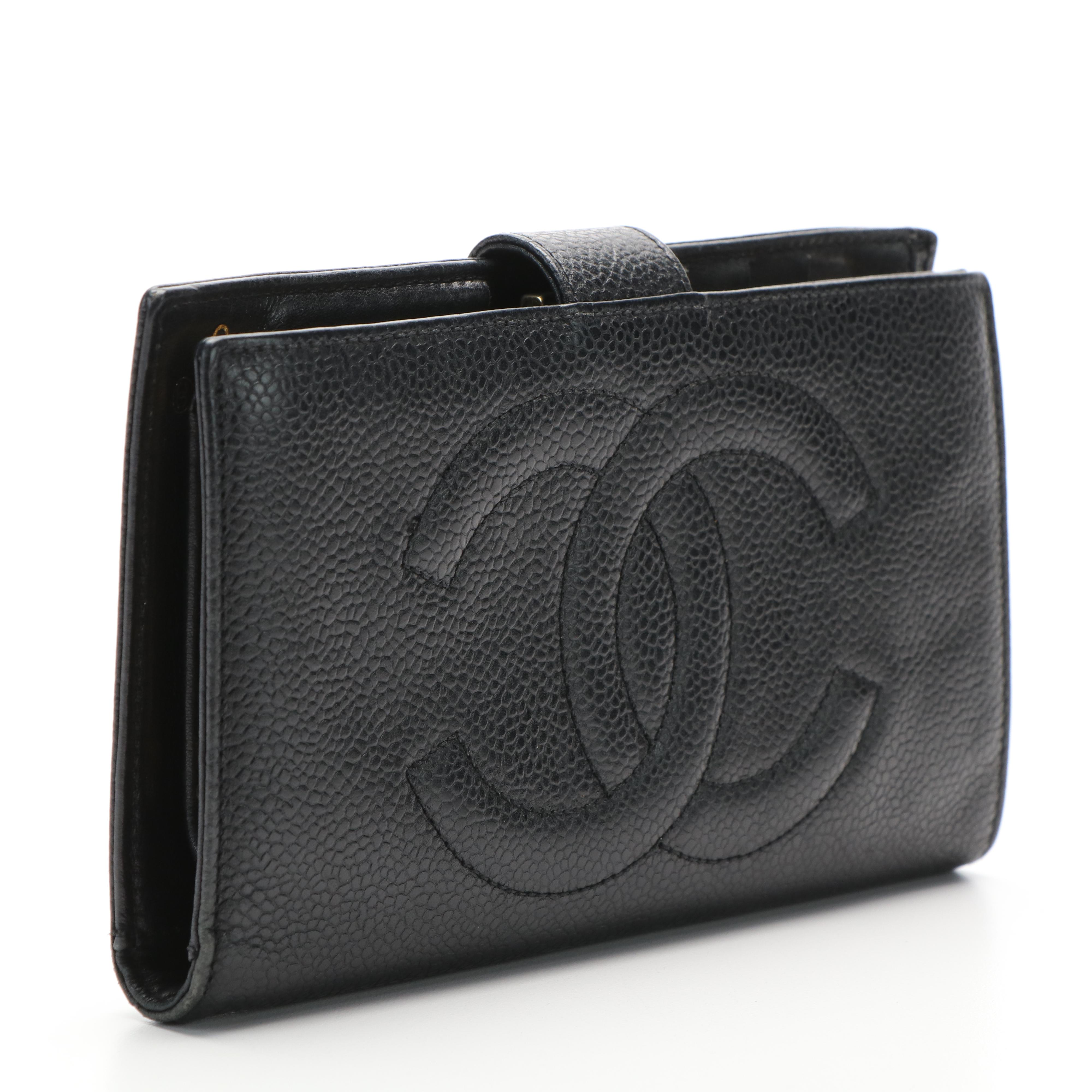 Chanel CC Black Caviar Leather Wallet