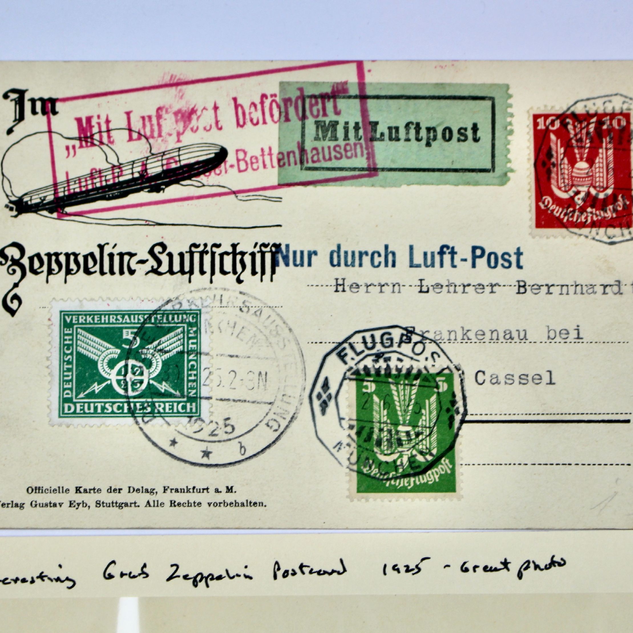 1925 Graf Zeppelin Post Card