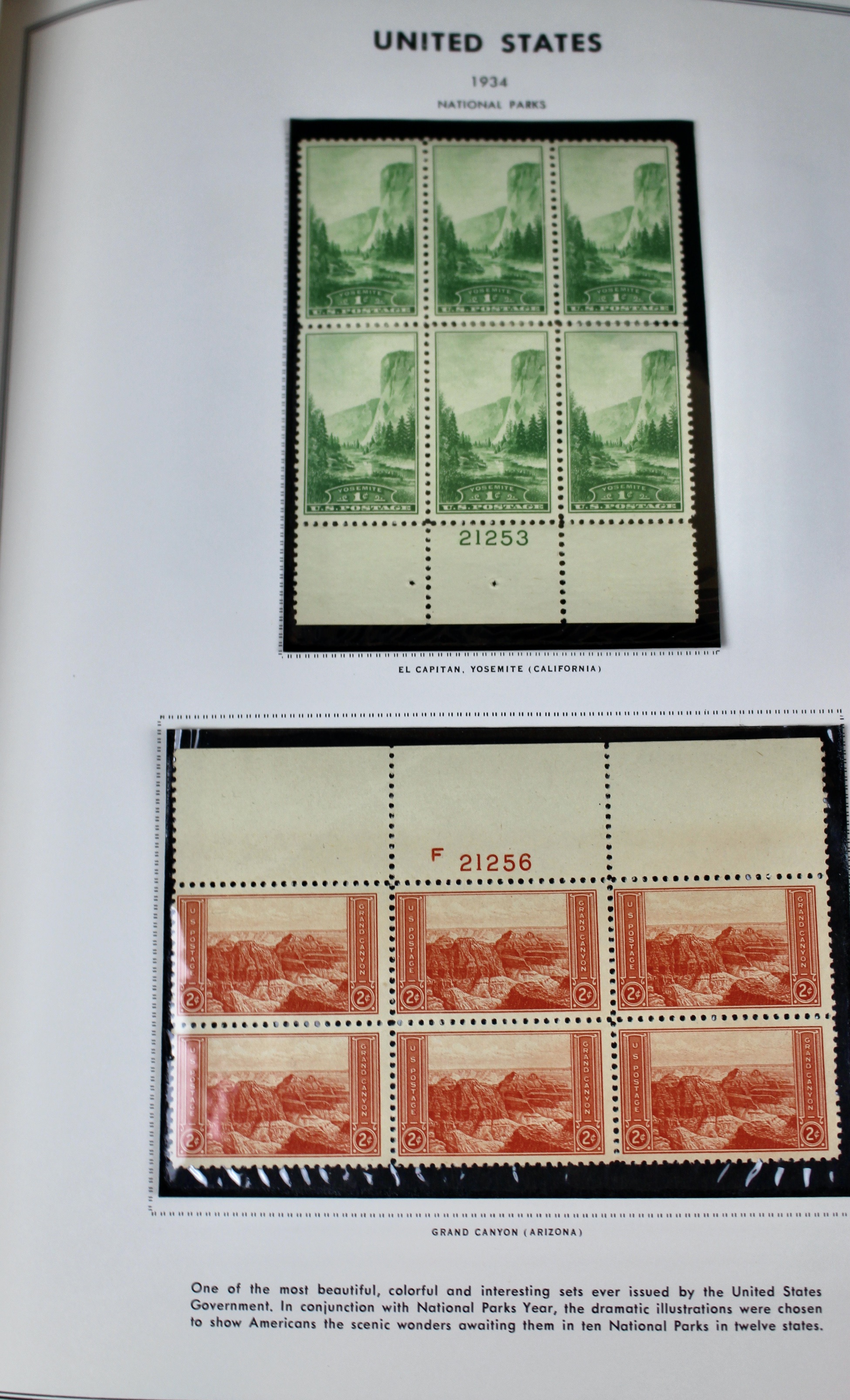 U.S. Postage Stamp Album Mainly Containing Plate Blocks