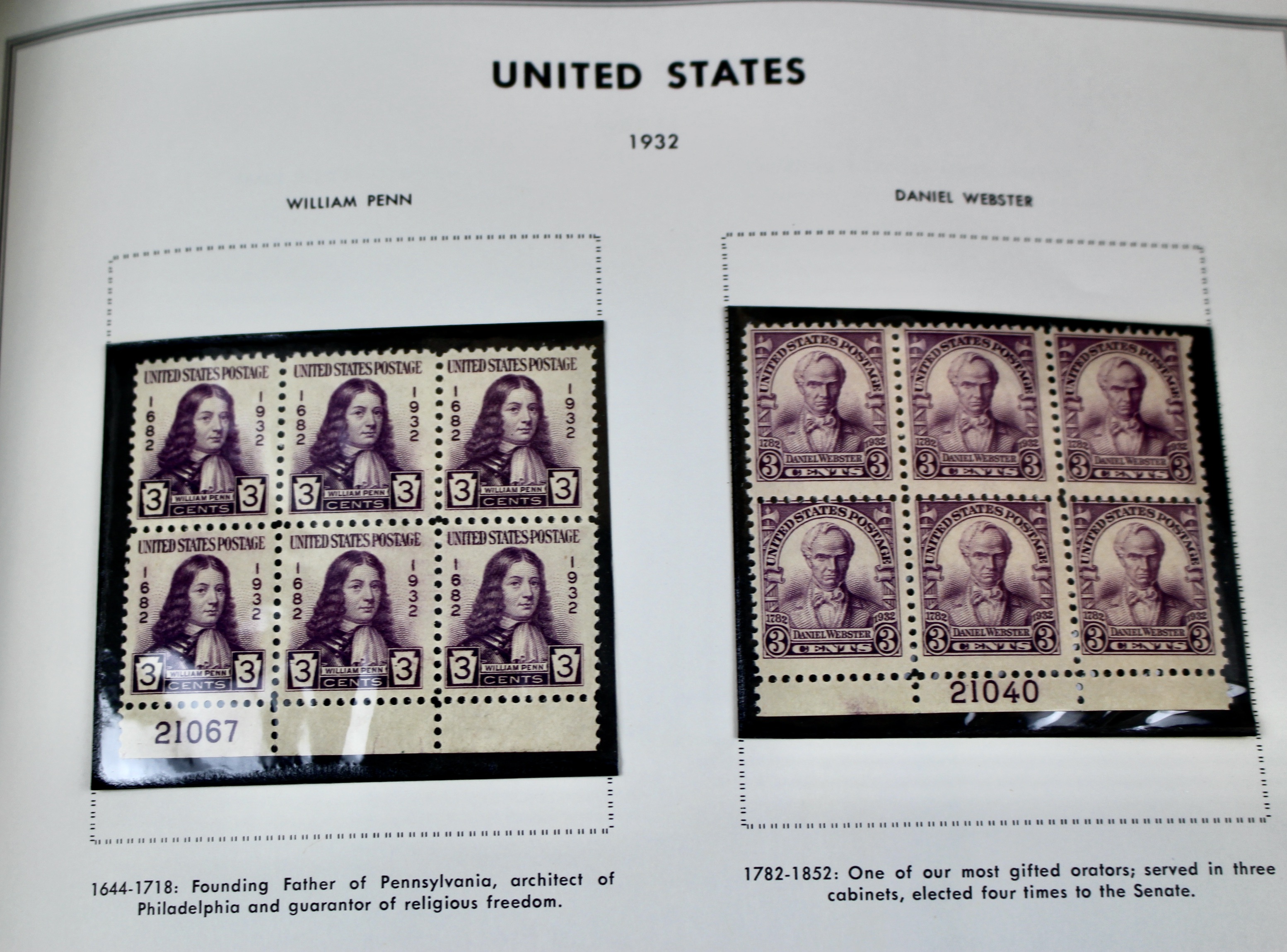 U.S. Postage Stamp Album Mainly Containing Plate Blocks