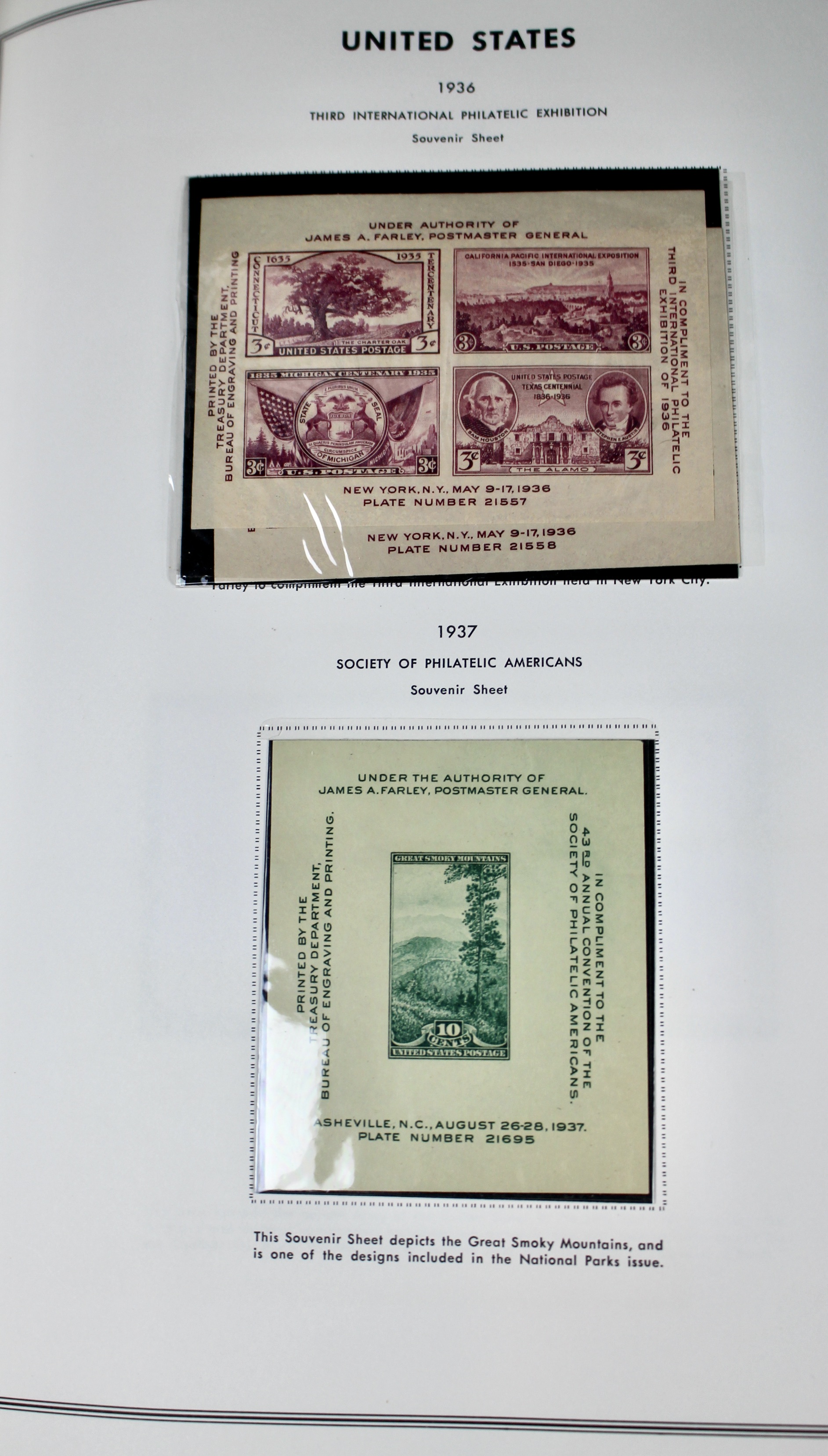 U.S. Postage Stamp Album Mainly Containing Plate Blocks
