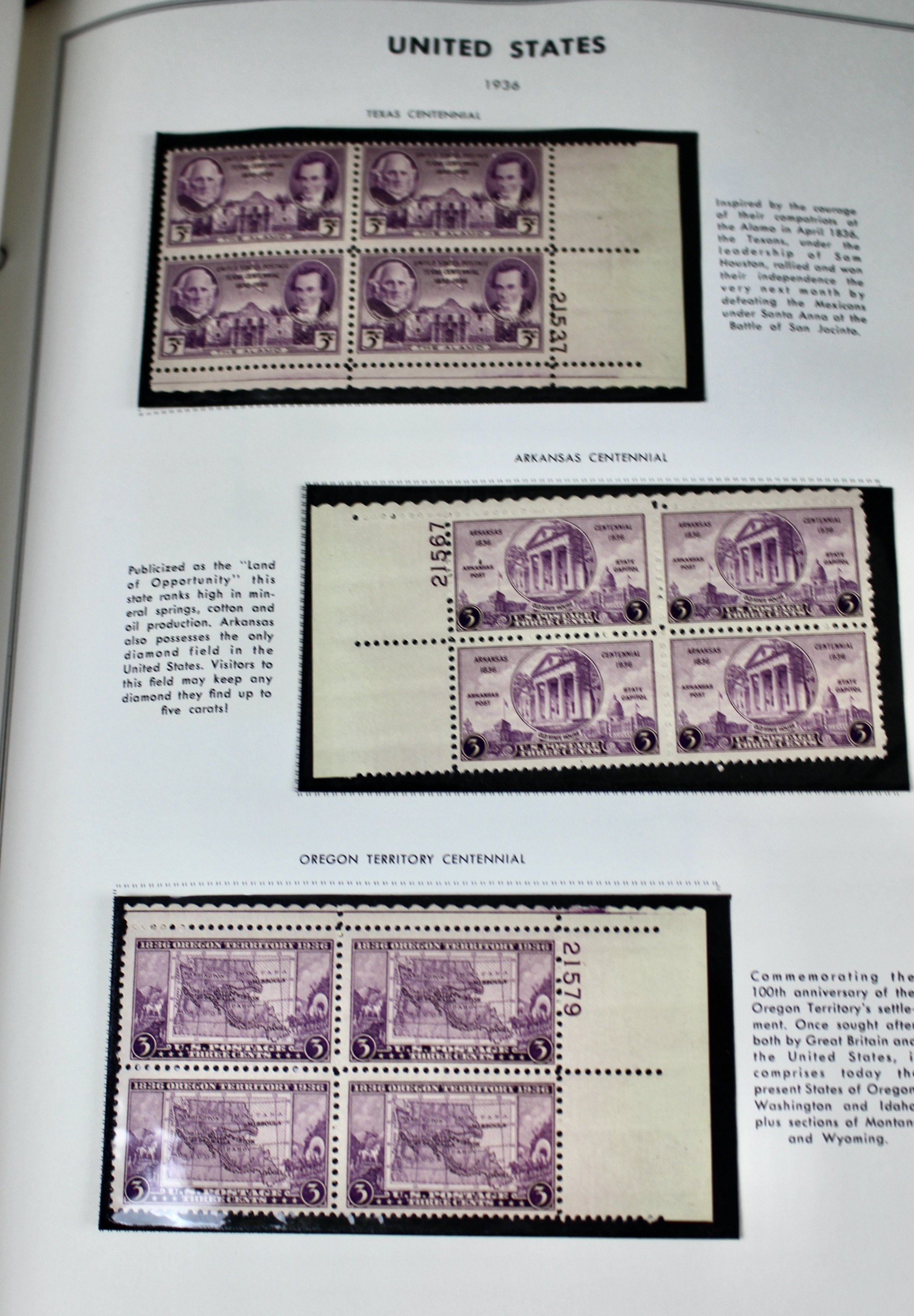 U.S. Postage Stamp Album Mainly Containing Plate Blocks