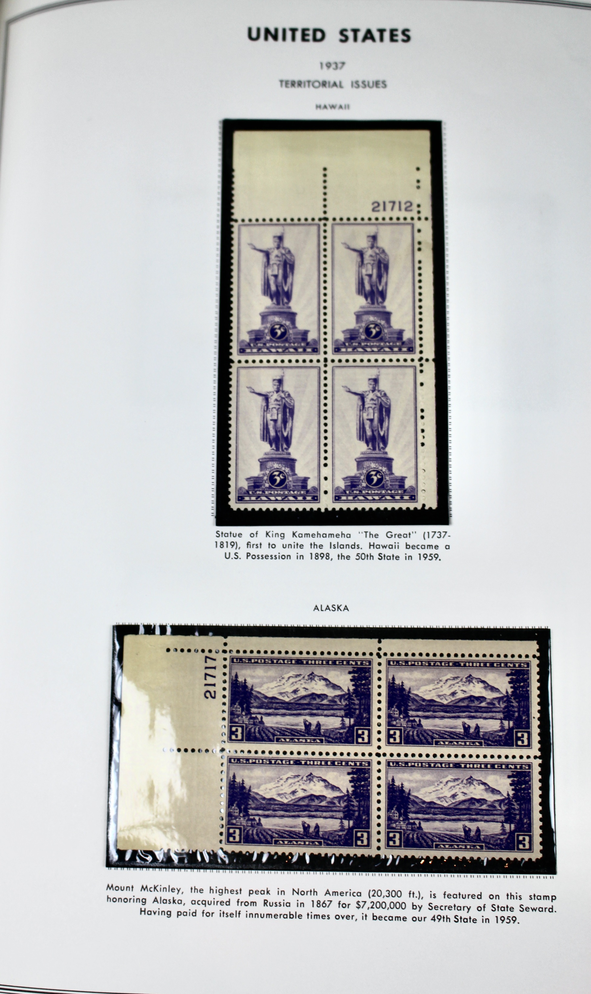 U.S. Postage Stamp Album Mainly Containing Plate Blocks