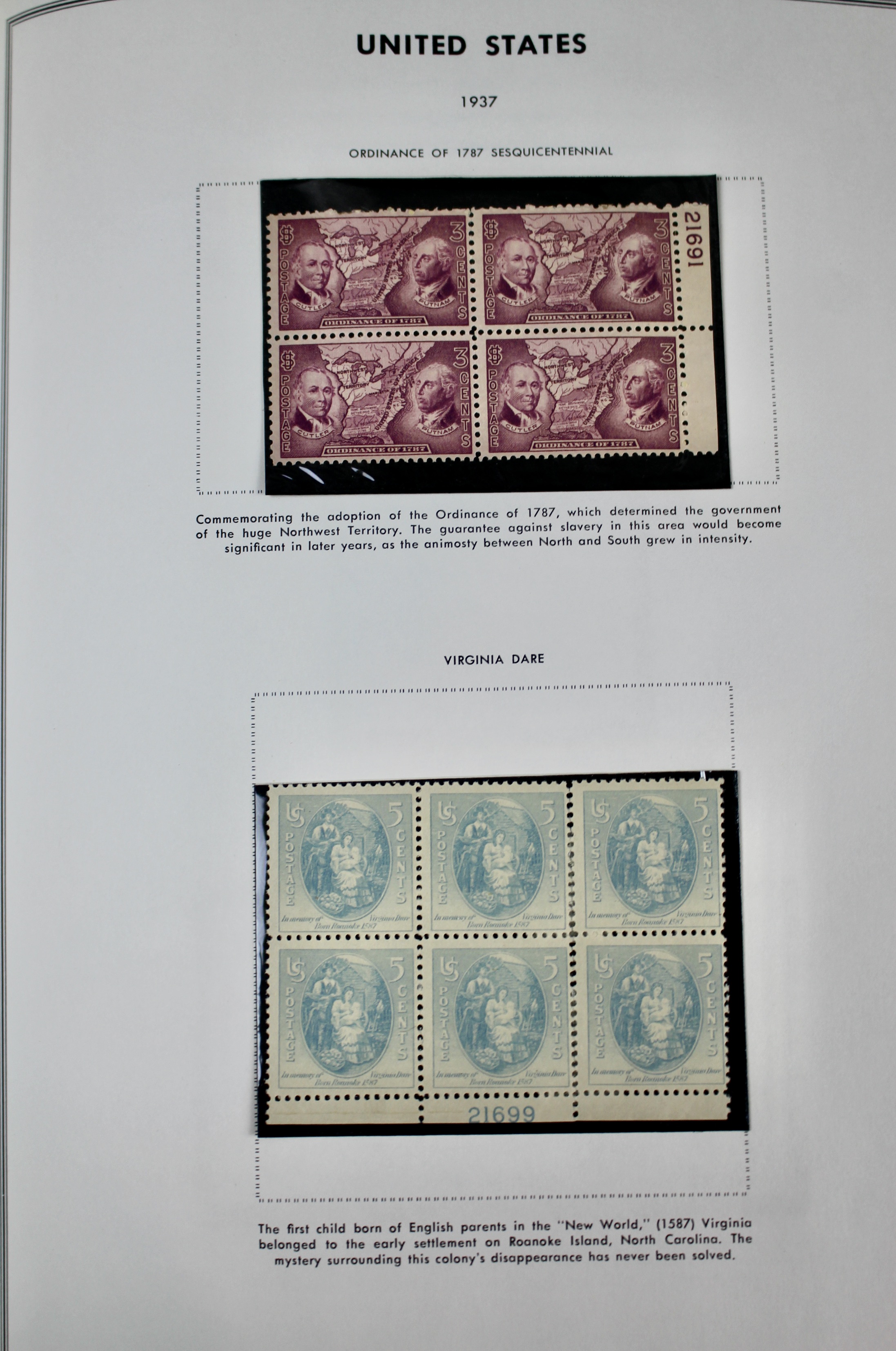 U.S. Postage Stamp Album Mainly Containing Plate Blocks