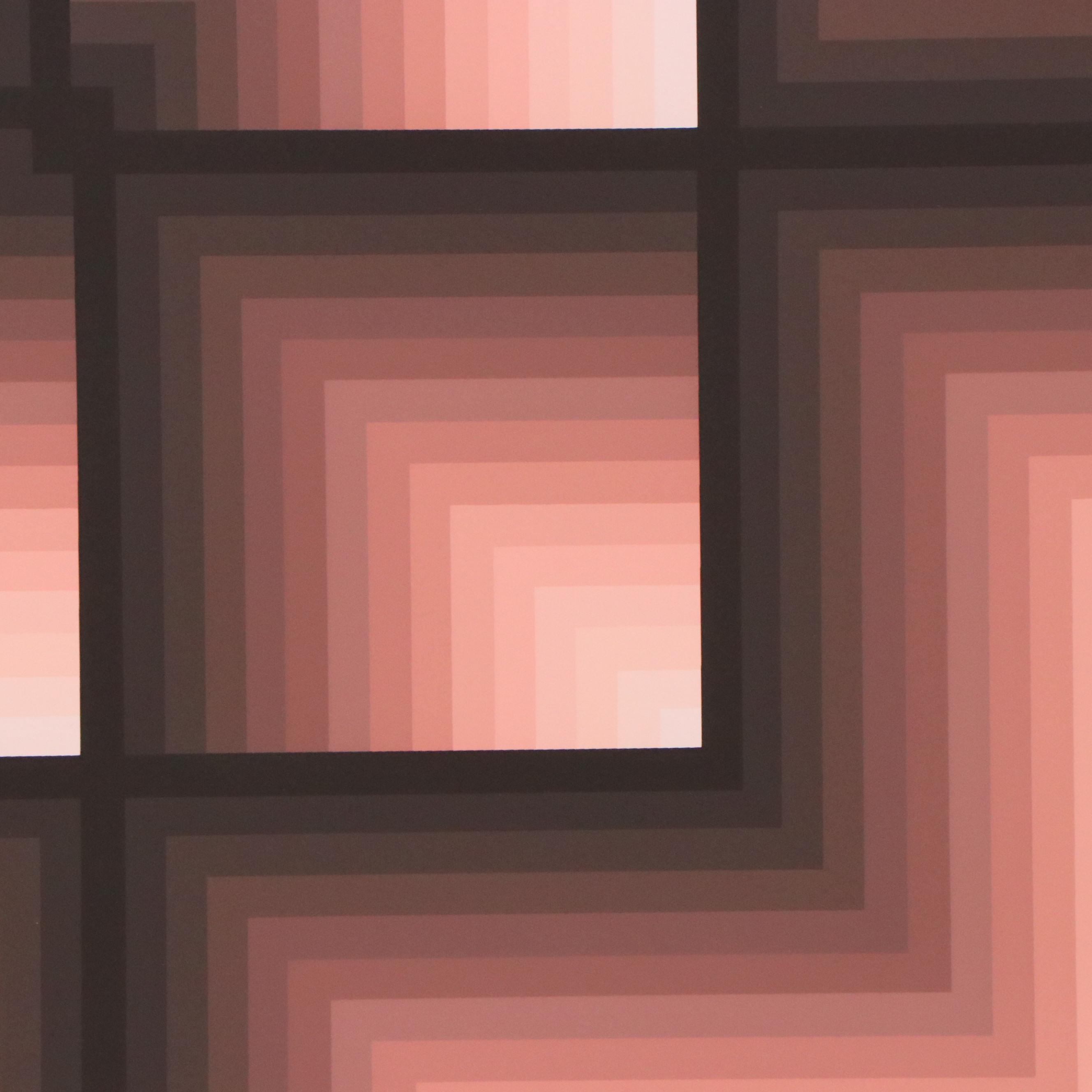 Jürgen Peters Op Art Serigraph "Window Motif," 1982 Everything But