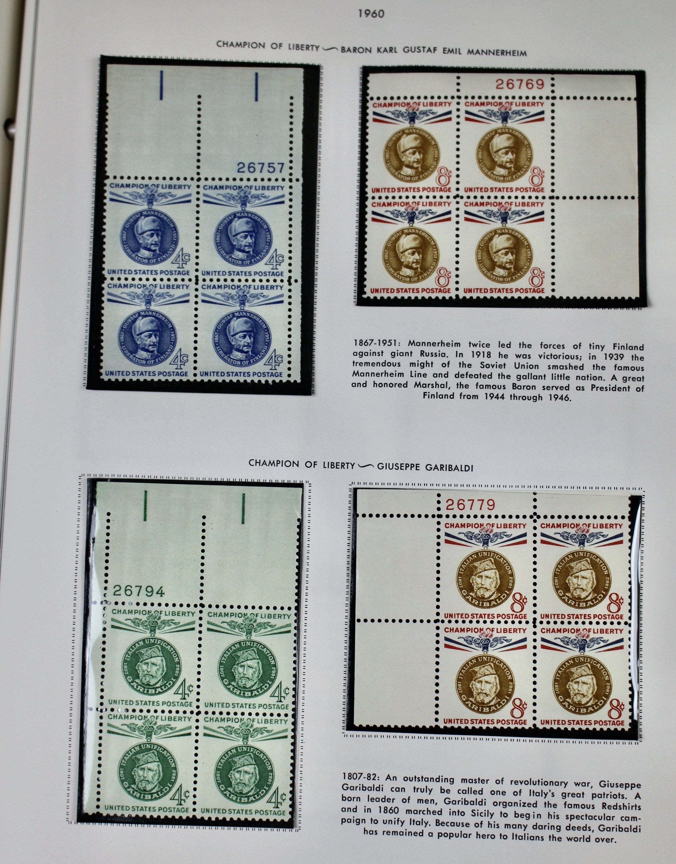 U.S. Postage Stamp Album Mainly Containing Plate Blocks