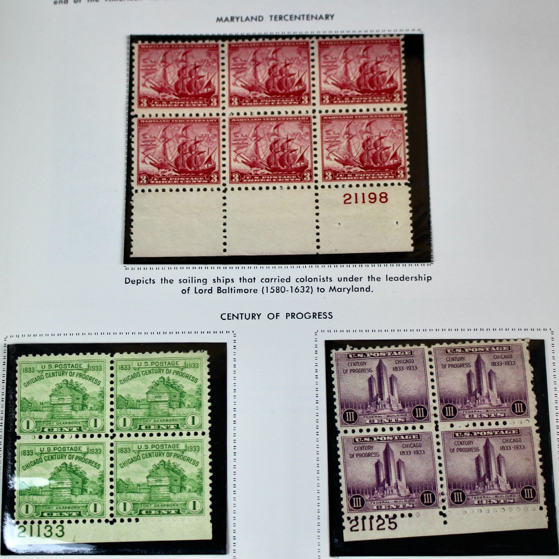 U.S. Postage Stamp Album Mainly Containing Plate Blocks