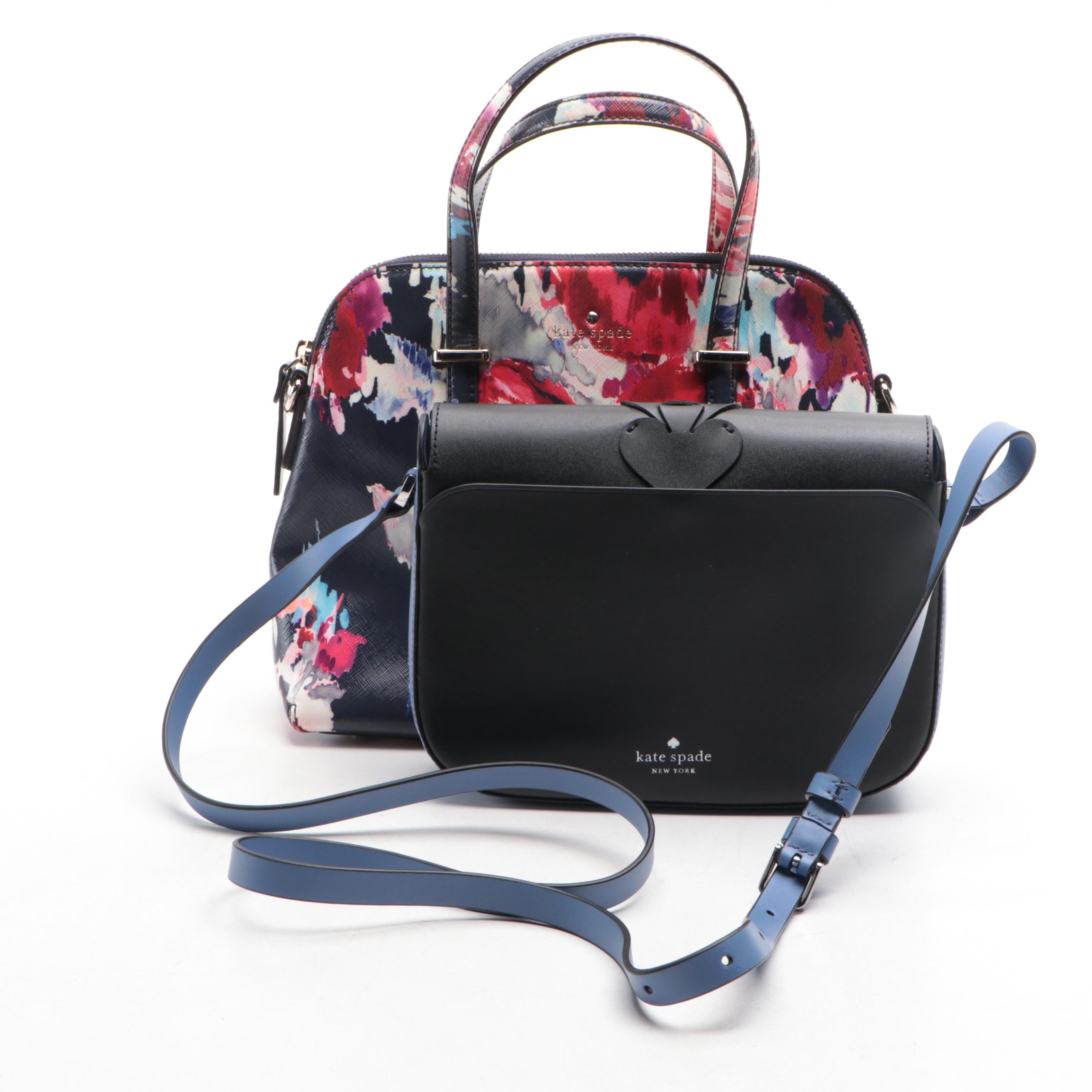 Kate Spade Nadine Woven Spade Leather Bag and Laurel Way Watercolors Satchel