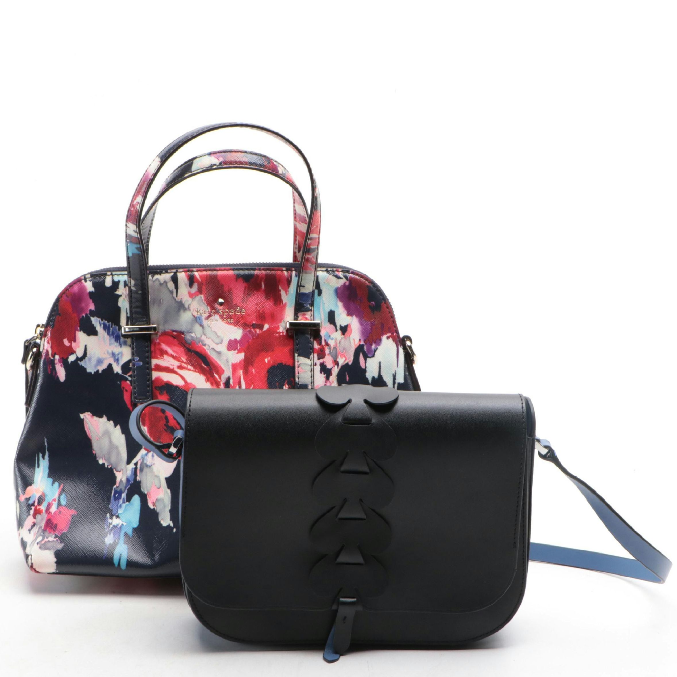 Kate Spade Nadine Woven Spade Leather Bag and Laurel Way Watercolors Satchel