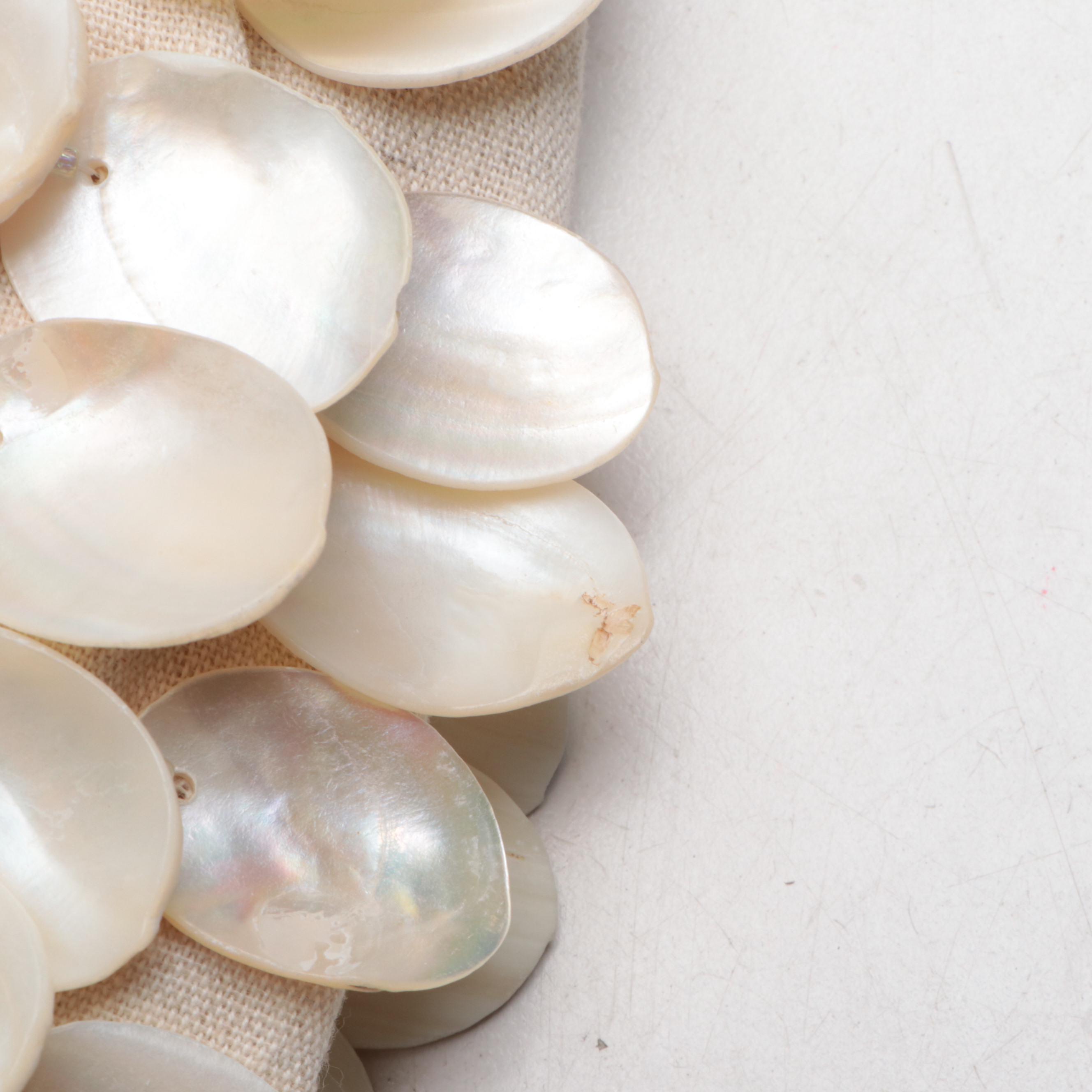 Moyna and Two's Company Shell Handbags with Mystique Shell Trim Clutch