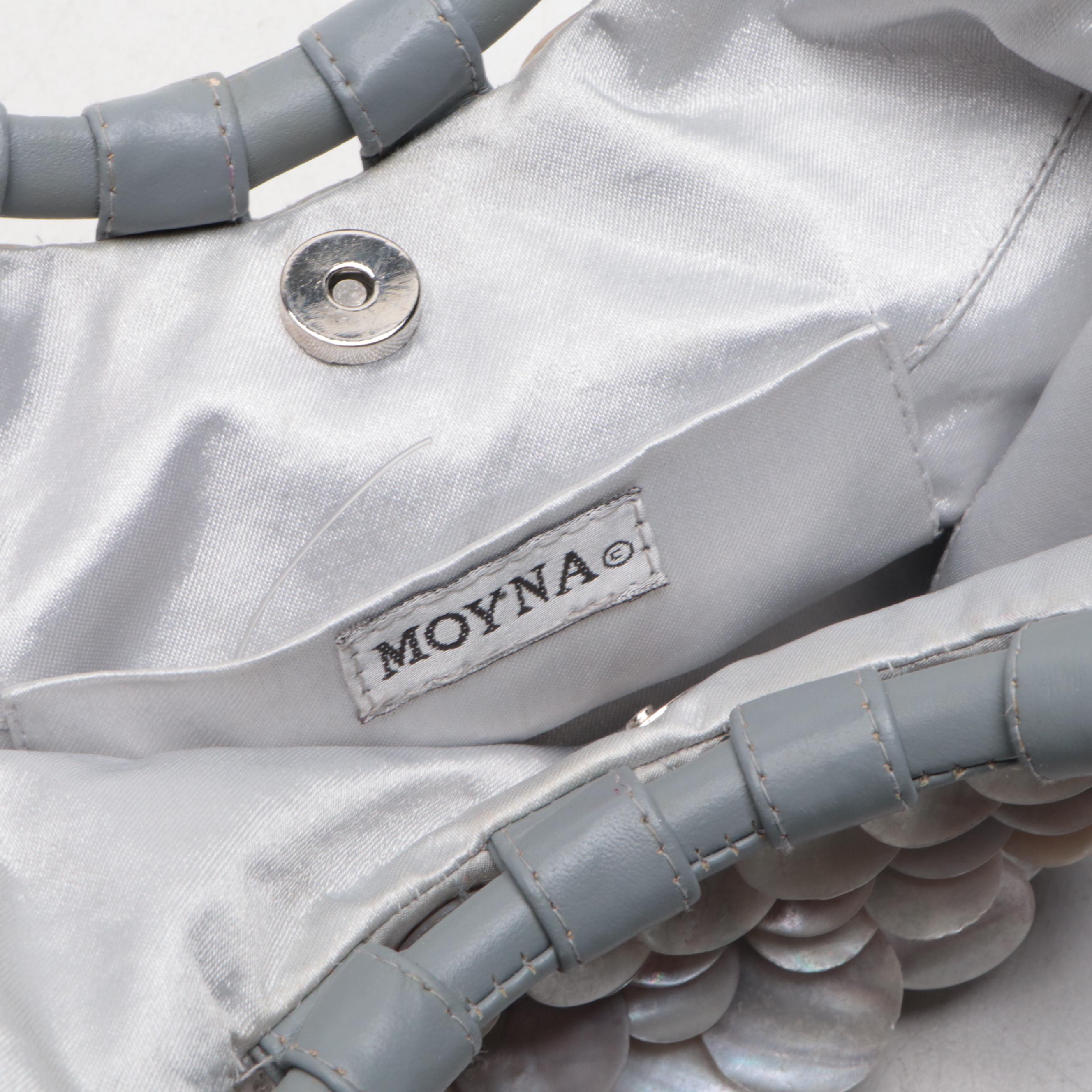 Moyna and Two's Company Shell Handbags with Mystique Shell Trim Clutch