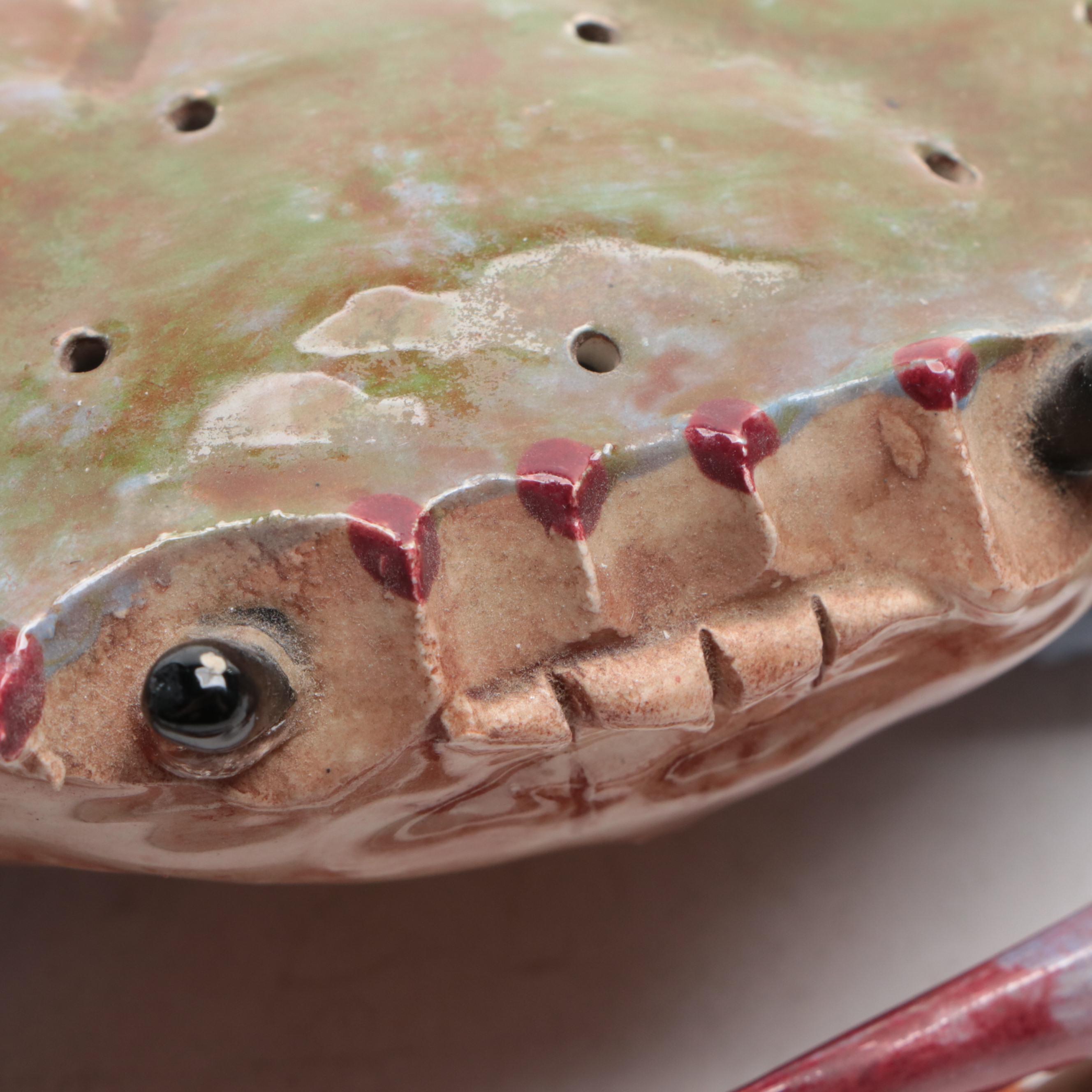 Singing River Pottery Ceramic Bowl and Floral Frog