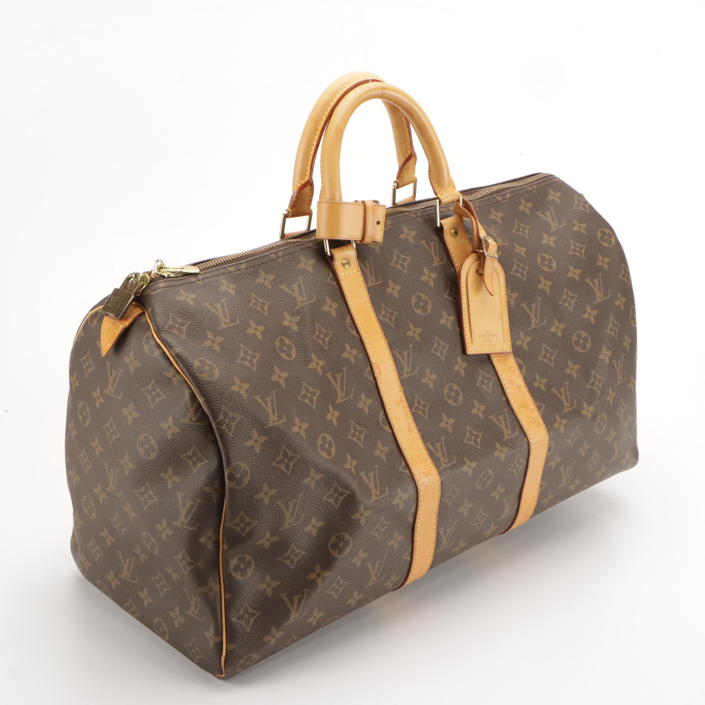 Louis Vuitton Keepall 50 Bandoulière in Monogram Coated Canvas and Leather