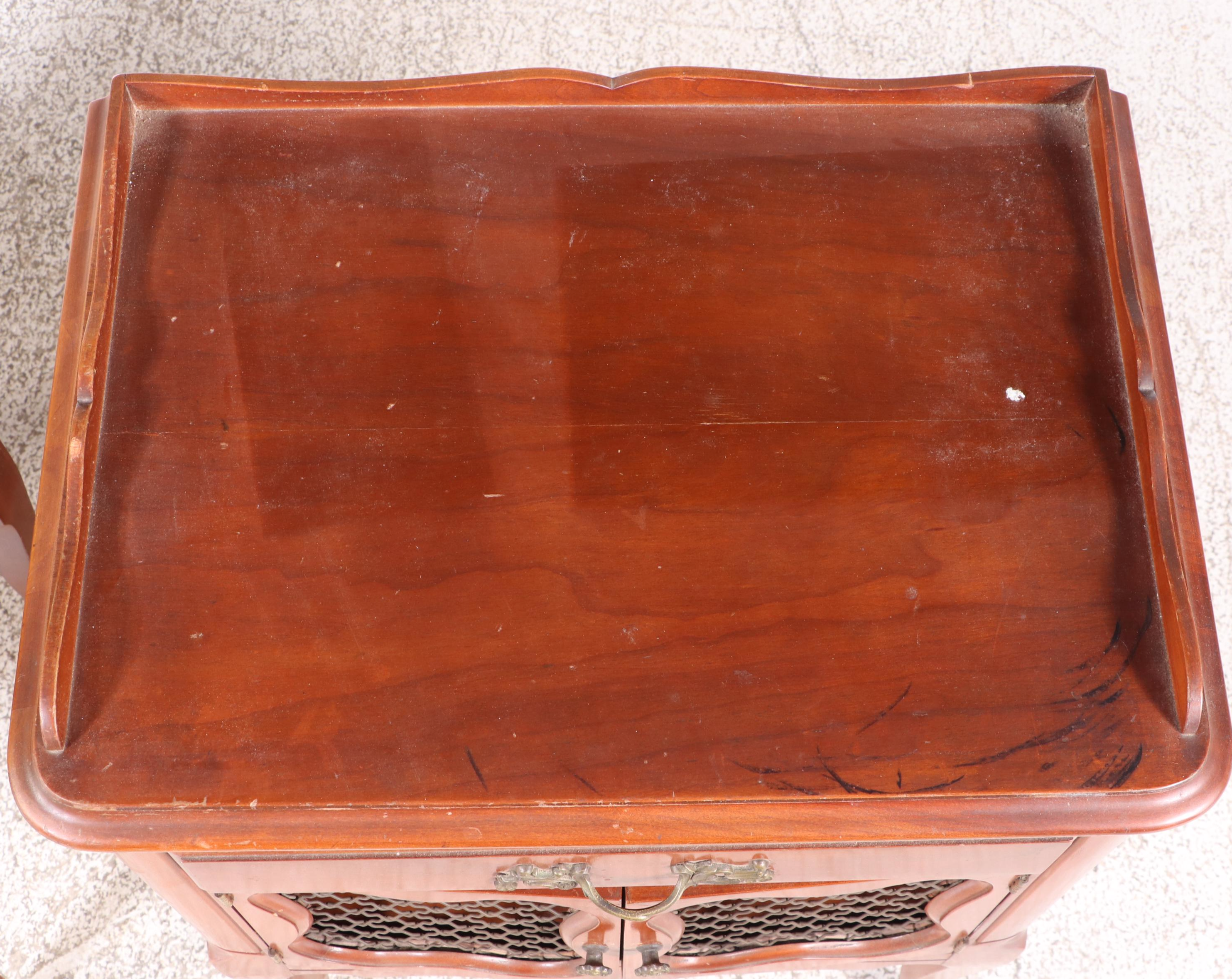 Pair of Sherwood French Provincial Style Cherrywood Nightstands