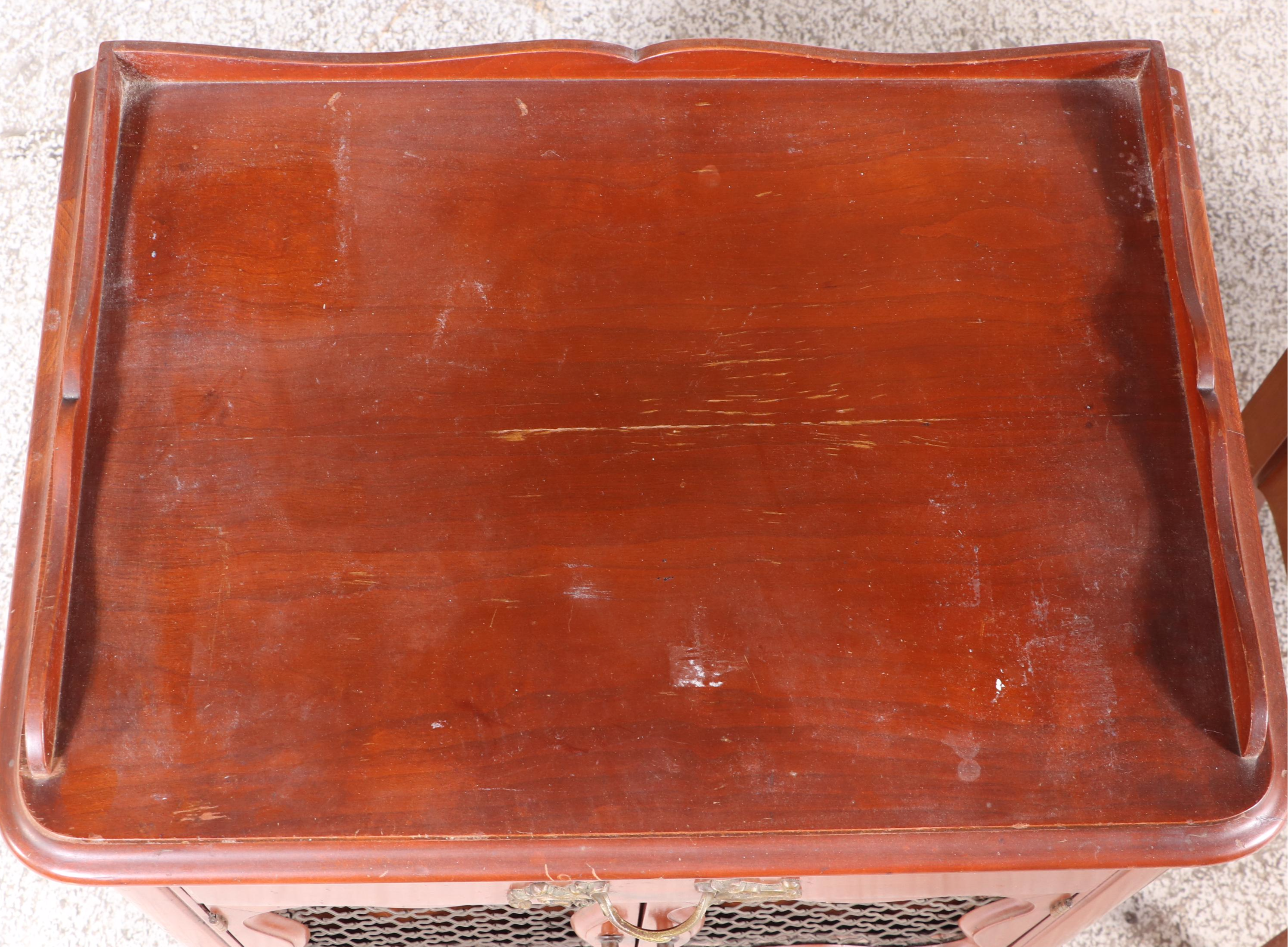 Pair of Sherwood French Provincial Style Cherrywood Nightstands