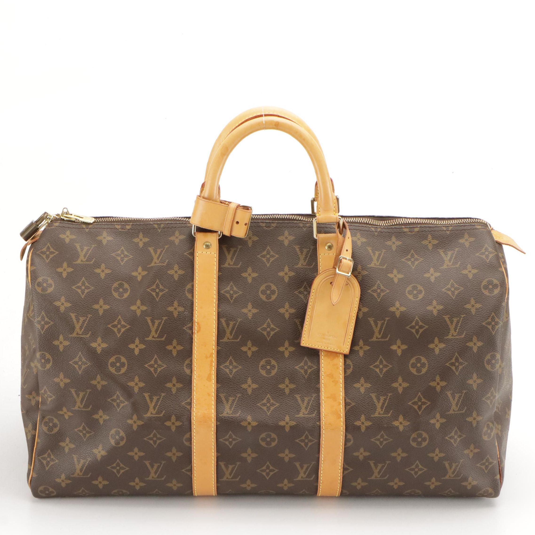 Louis Vuitton Keepall 50 Bandoulière in Monogram Coated Canvas and Leather
