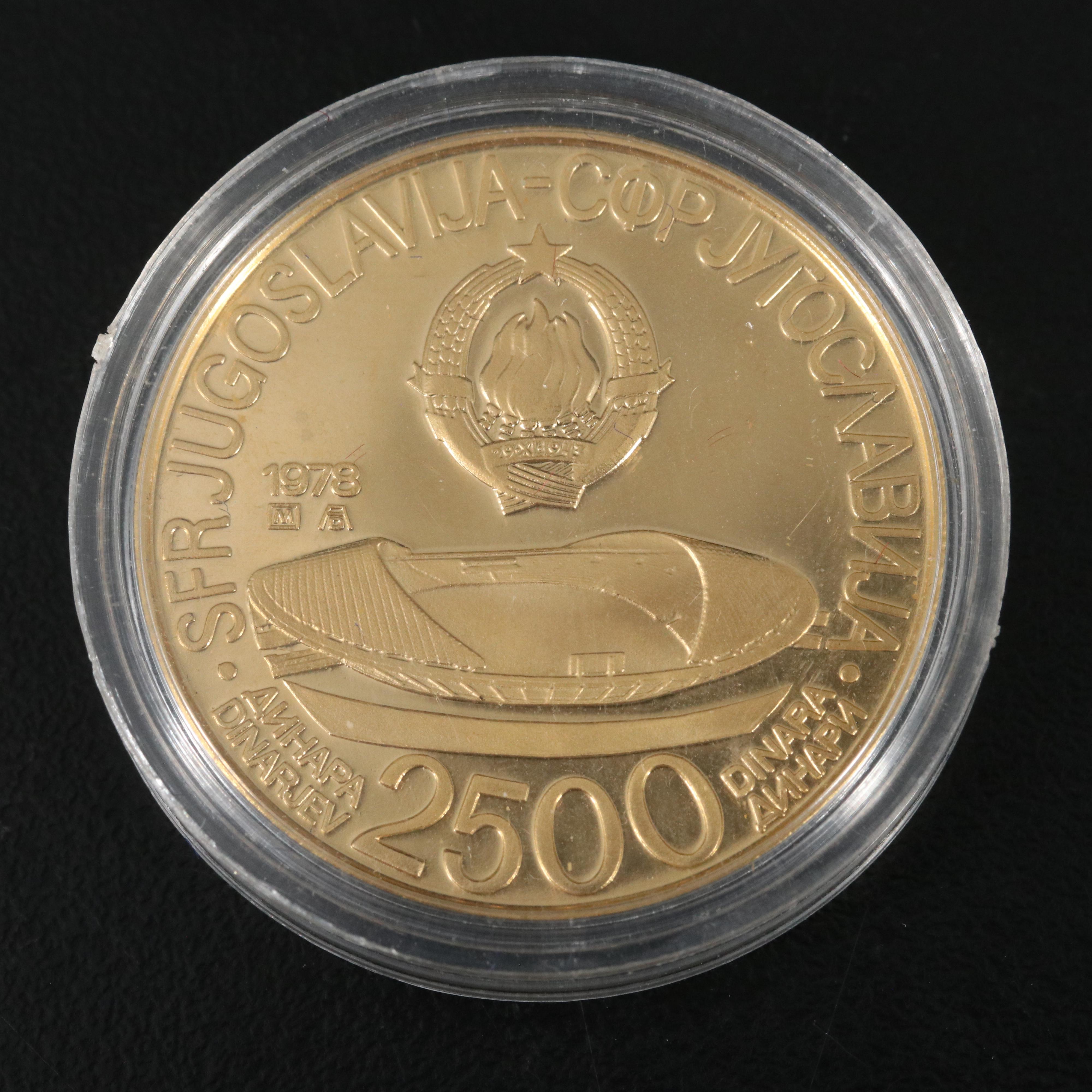 1978 Yugoslavia 2500 Dinara Proof Gold Coin
