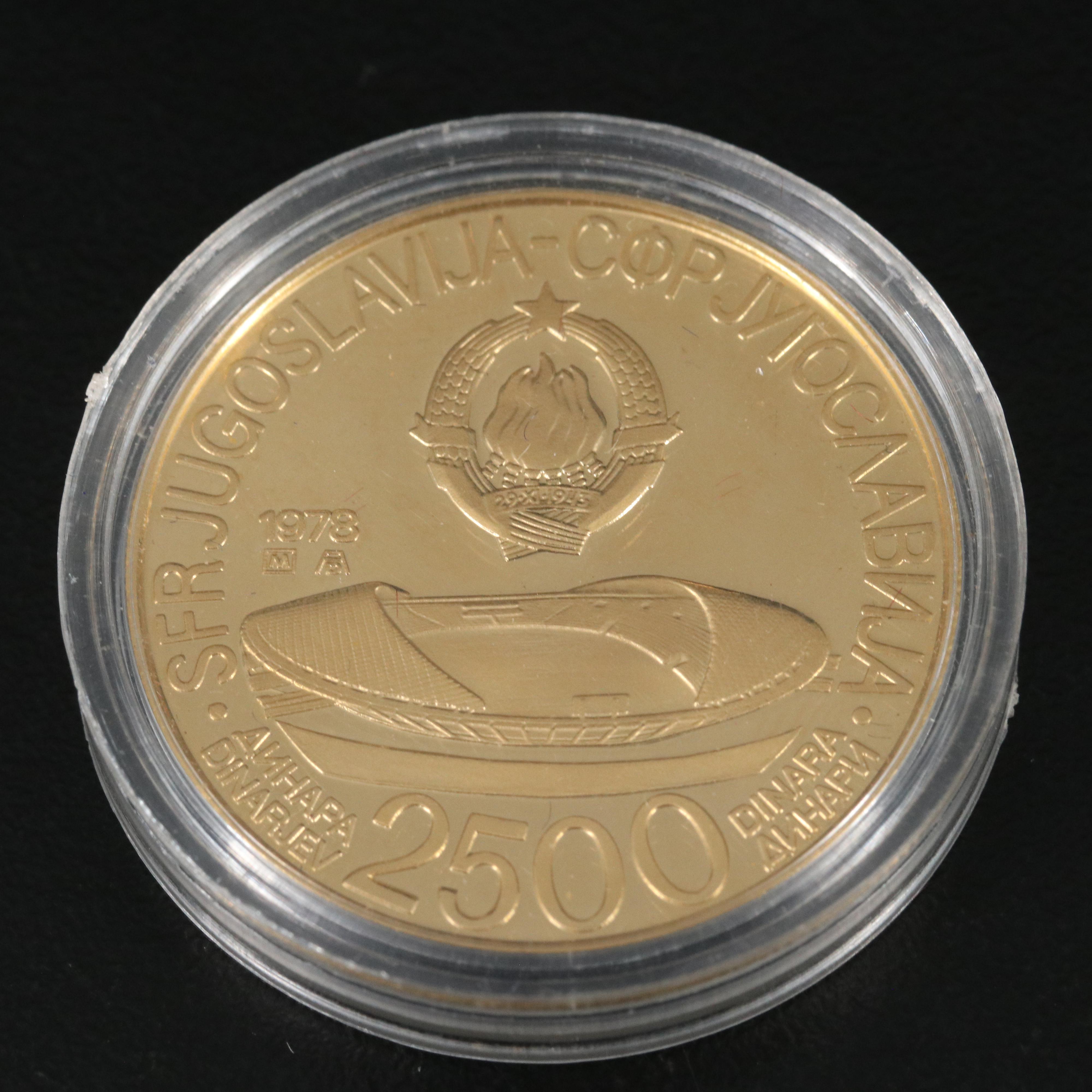 1978 Yugoslavia 2500 Dinara Proof Gold Coin