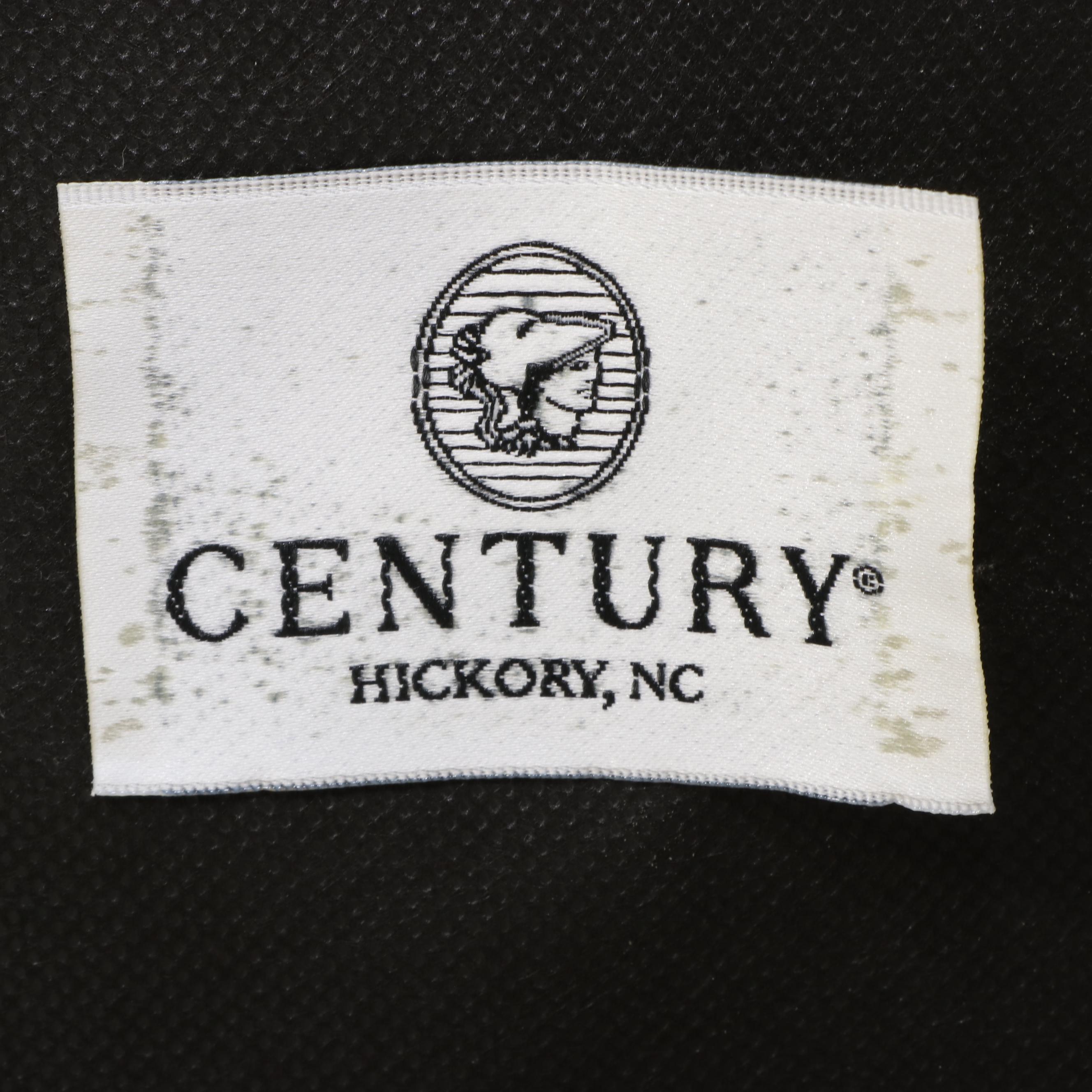 Century Furniture Louis XV Style Beech & Green Leather Fauteuil w/ Nailheads