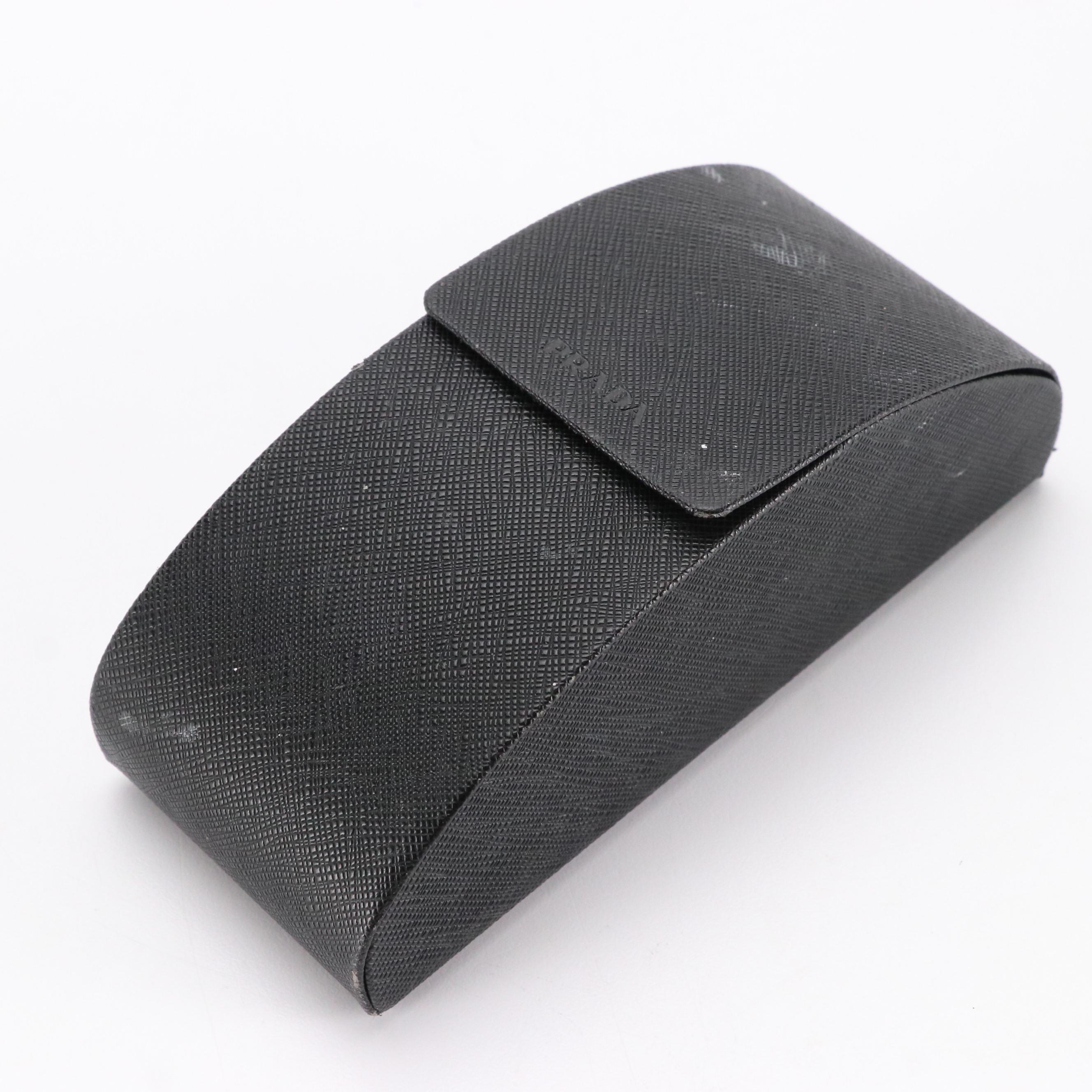 Prada Black Cat-Eye and Red Marbled Square Bifocal Eyeglasses with Case