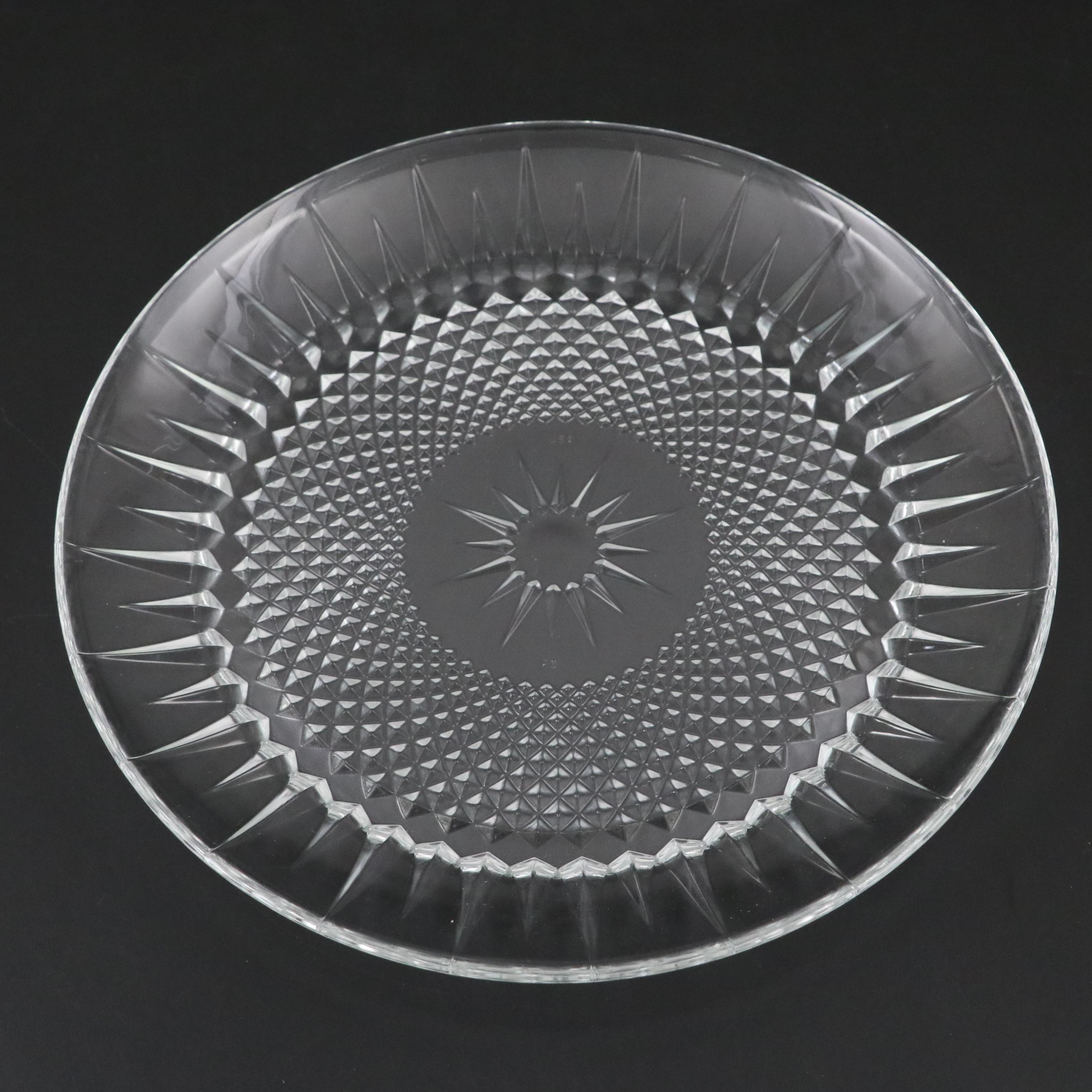 Godinger "Princess" Crystal Vase with Cristal D'Arques "Diamant" Dinner Plates