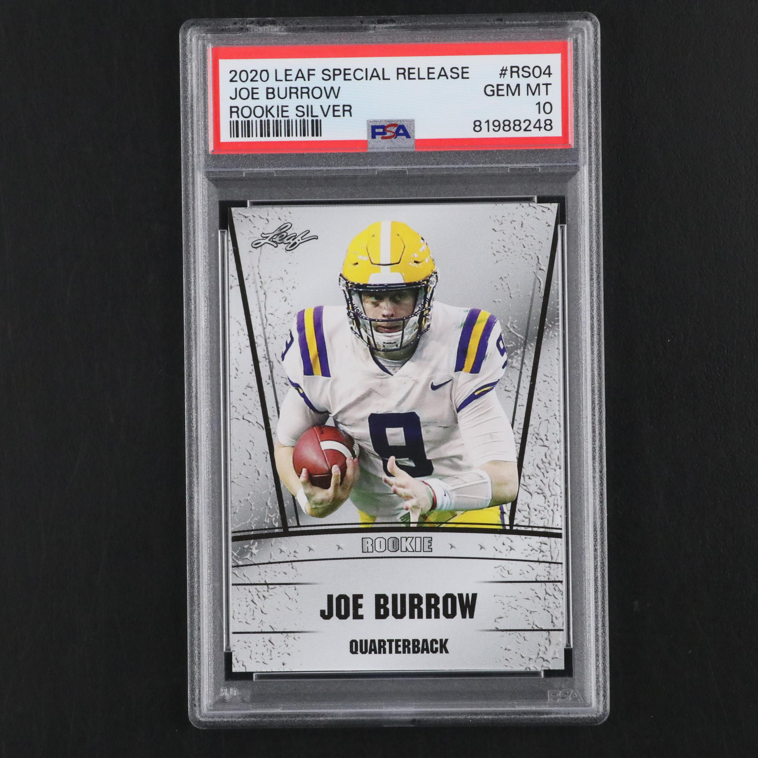 2020 Leaf Special Release Joe Burrow Rookie Silver Card #RS04 Graded PSA 10