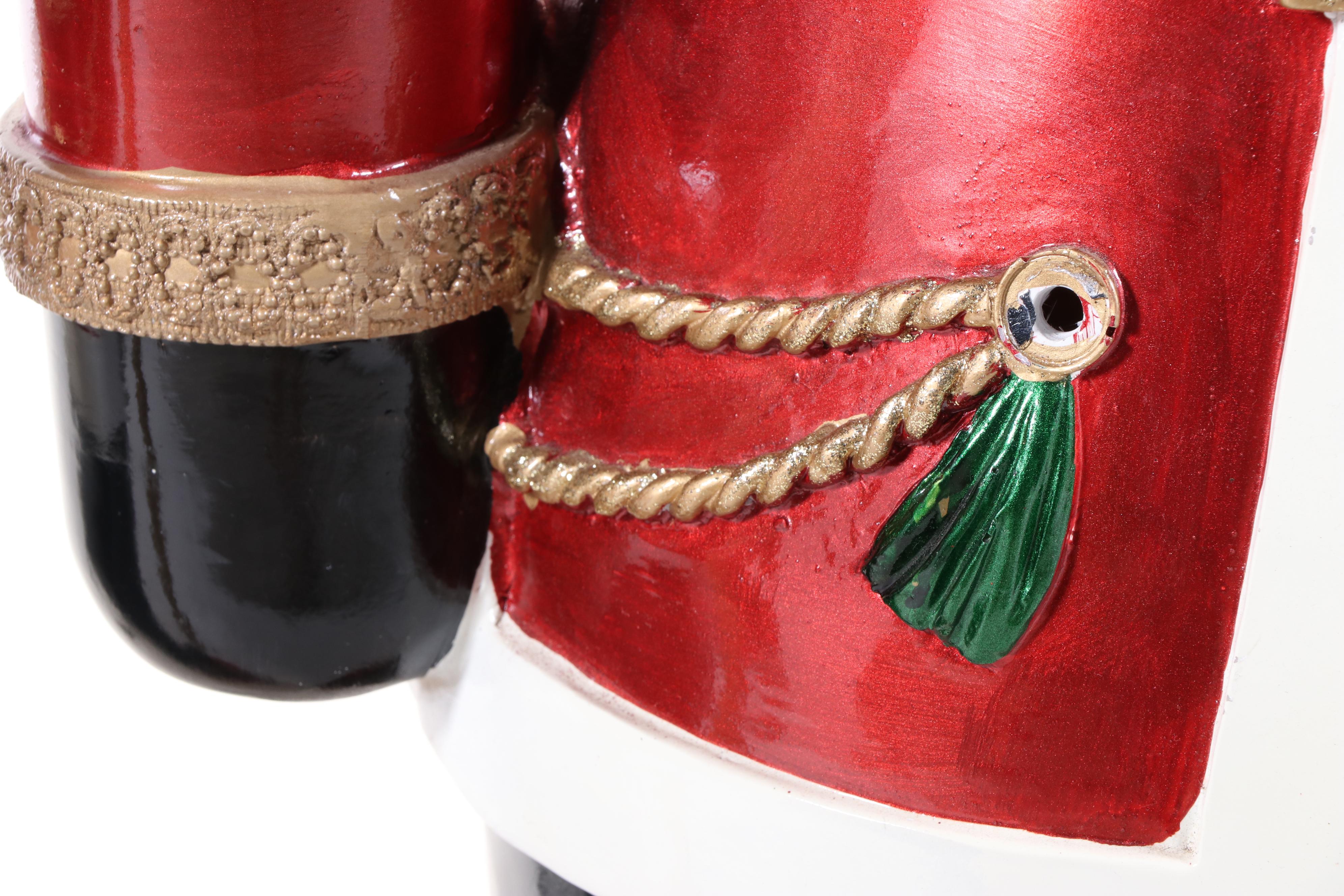 Pair of Molded and Painted Fiberglass Illuminated Life-Size Nutcracker Statues