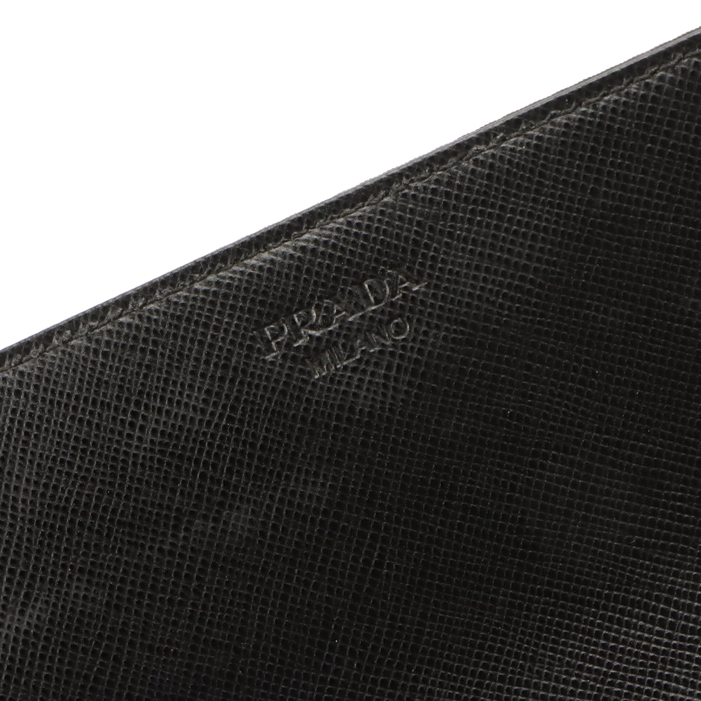 Prada Black Tessuto Nylon Continental Wallet with Box